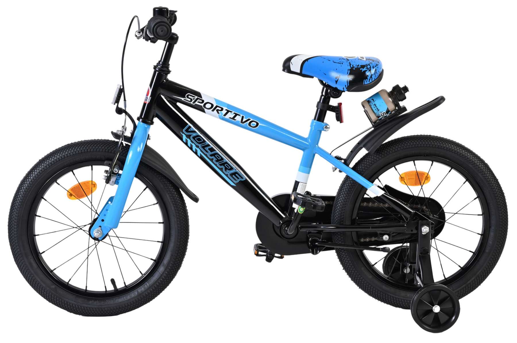 Volare Sportivo Kinderfiets - Jongens - 16 inch - Blauw Zwart 7 Volare Sportivo Kinderfiets - Jongens - 16 inch - Blauw Zwart - Afbeelding 7