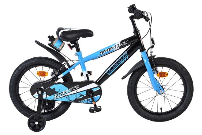 Volare Sportivo Kinderfiets - Jongens - 16 inch - Blauw Zwart - Twee Handremmen 1 Volare Sportivo Kinderfiets - Jongens - 16 inch - Blauw Zwart - Twee Handremmen