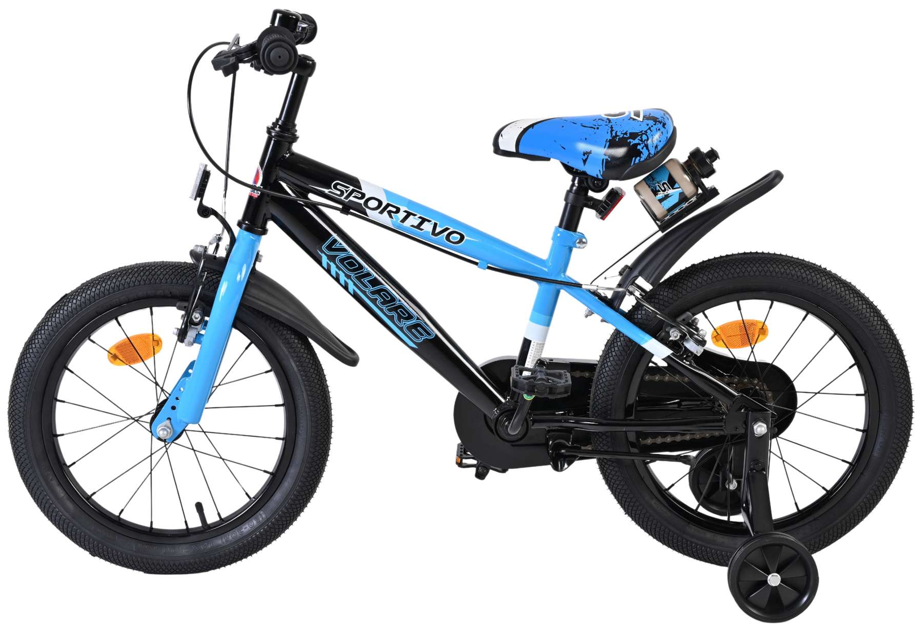 Volare Sportivo Kinderfiets - Jongens - 16 inch - Blauw Zwart - Twee Handremmen 9 Volare Sportivo Kinderfiets - Jongens - 16 inch - Blauw Zwart - Twee Handremmen - Afbeelding 9