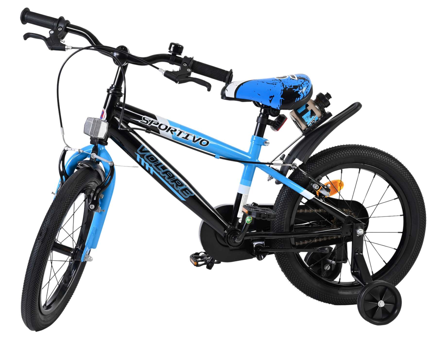 Volare Sportivo Kinderfiets - Jongens - 16 inch - Blauw Zwart - Twee Handremmen 5 Volare Sportivo Kinderfiets - Jongens - 16 inch - Blauw Zwart - Twee Handremmen - Afbeelding 5