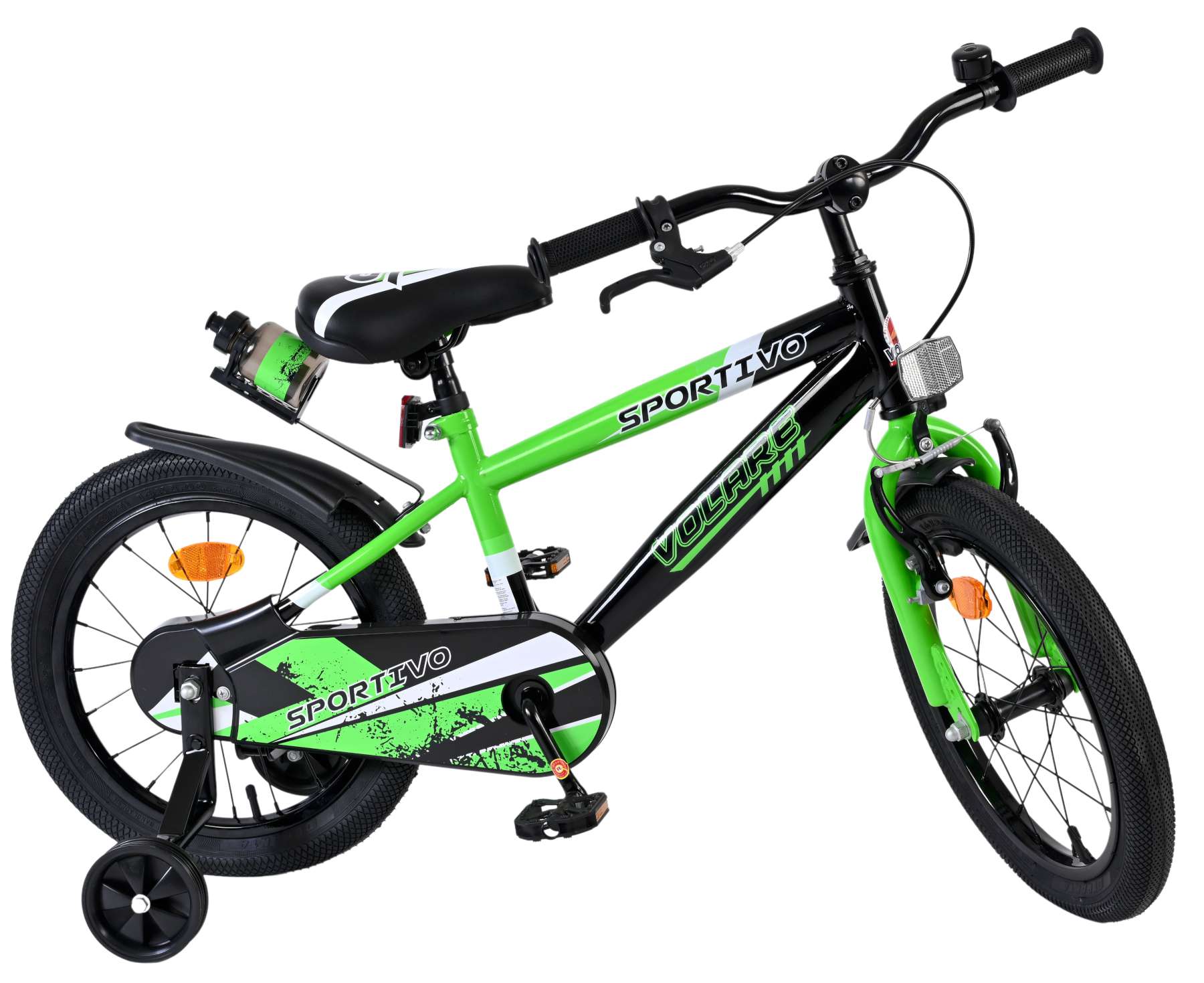 Volare Sportivo Kinderfiets - Jongens - 16 inch - Groen Zwart 10 Volare Sportivo Kinderfiets - Jongens - 16 inch - Groen Zwart - Afbeelding 10