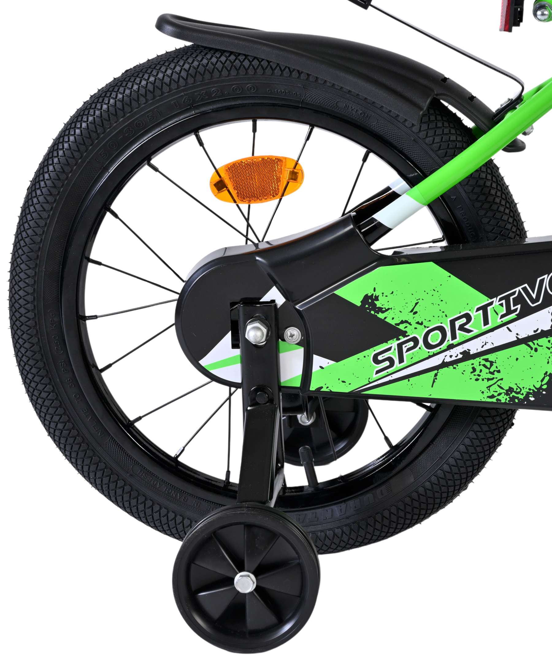 Volare Sportivo Kinderfiets - Jongens - 16 inch - Groen Zwart 2 Volare Sportivo Kinderfiets - Jongens - 16 inch - Groen Zwart - Afbeelding 2