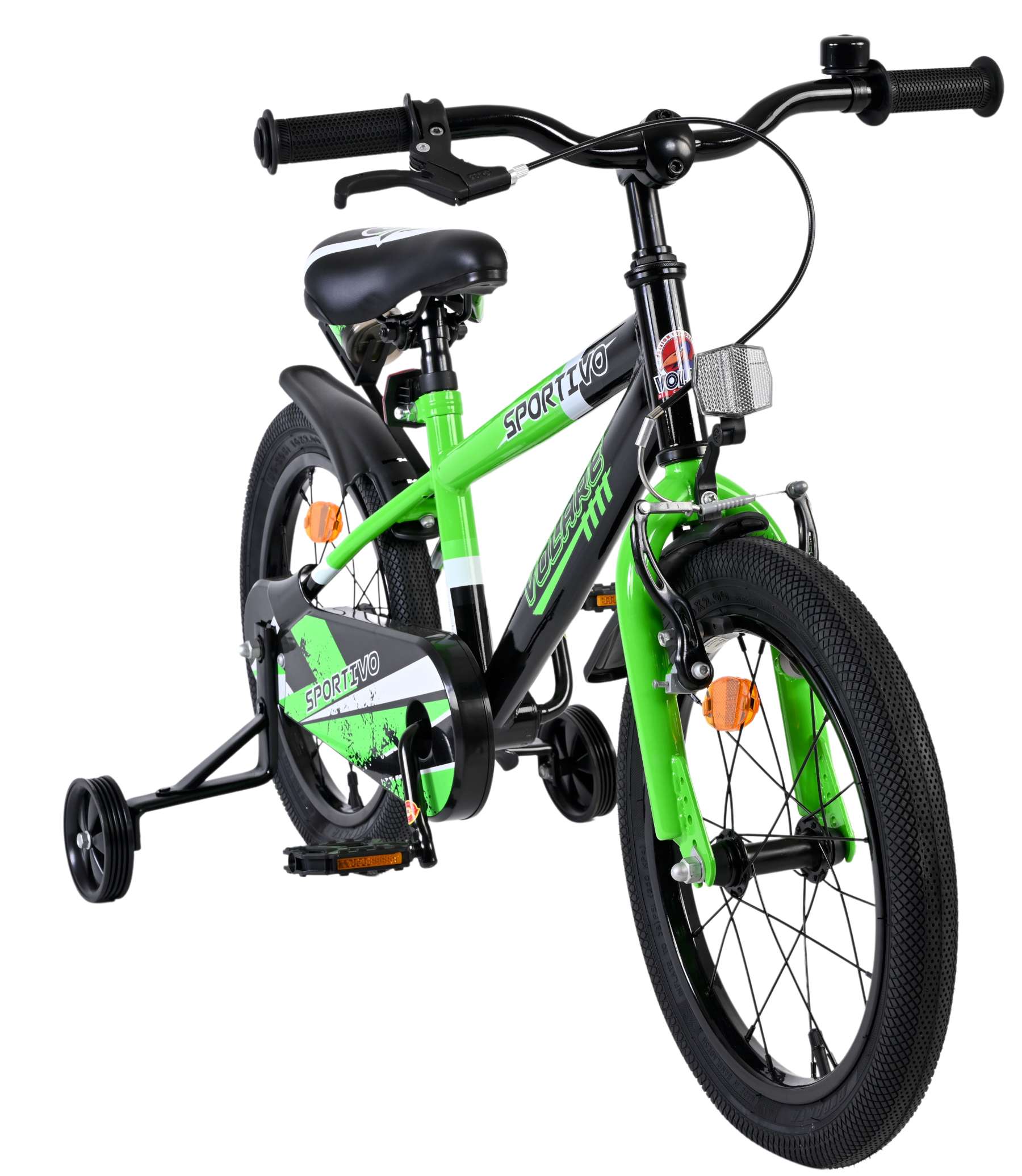 Volare Sportivo Kinderfiets - Jongens - 16 inch - Groen Zwart 5 Volare Sportivo Kinderfiets - Jongens - 16 inch - Groen Zwart - Afbeelding 5