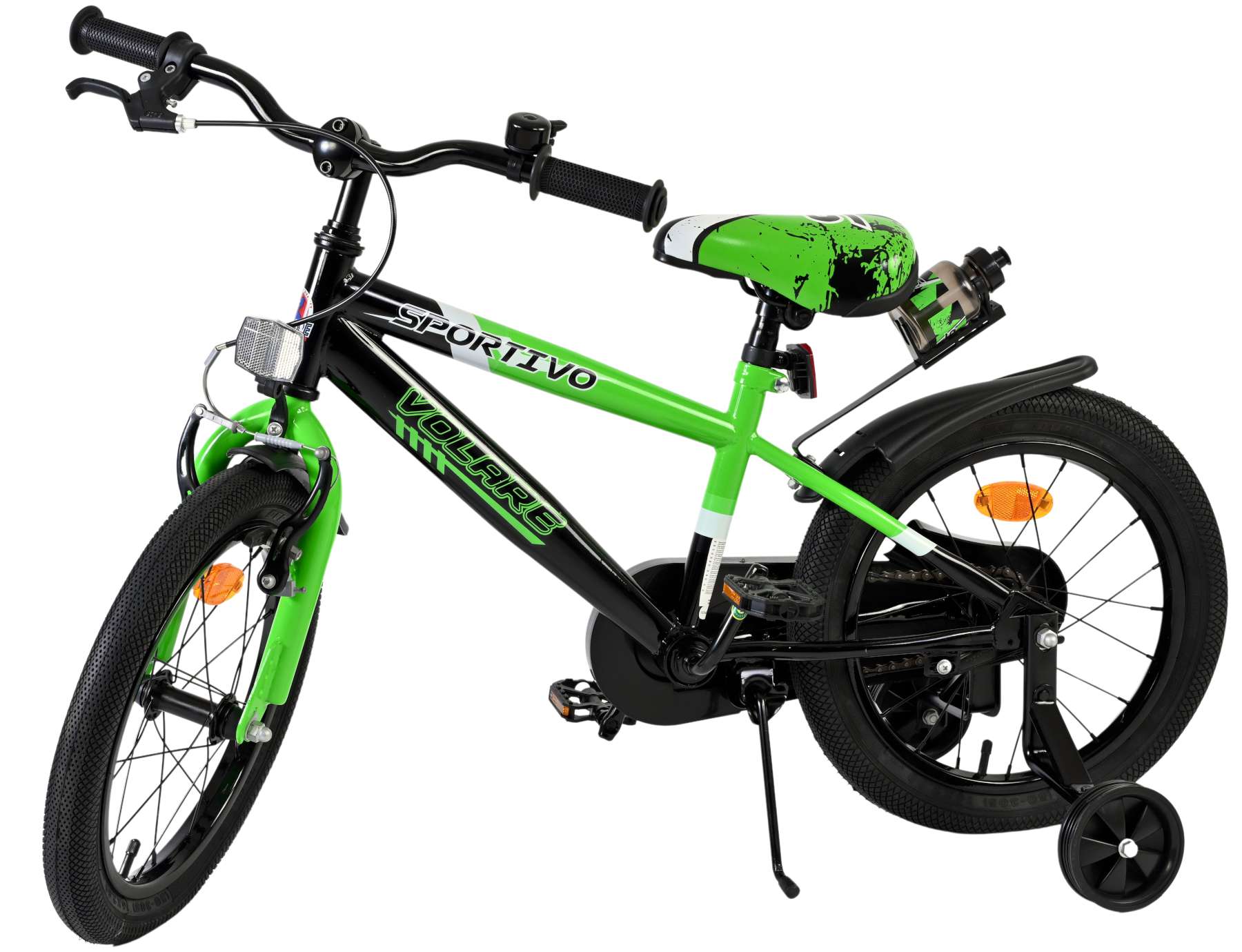 Volare Sportivo Kinderfiets - Jongens - 16 inch - Groen Zwart 8 Volare Sportivo Kinderfiets - Jongens - 16 inch - Groen Zwart - Afbeelding 8