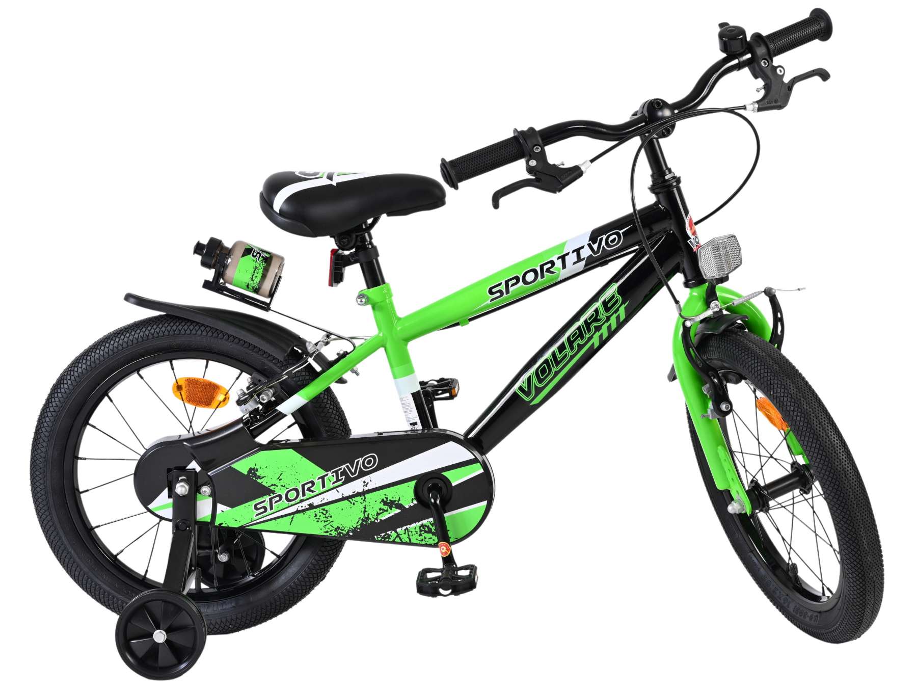 Volare Sportivo Kinderfiets - Jongens - 16 inch - Groen Zwart - Twee Handremmen 10 Volare Sportivo Kinderfiets - Jongens - 16 inch - Groen Zwart - Twee Handremmen - Afbeelding 10