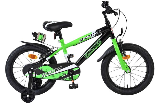 Volare Sportivo Kinderfiets - Jongens - 16 inch - Groen Zwart - Twee Handremmen 1 Volare Sportivo Kinderfiets - Jongens - 16 inch - Groen Zwart - Twee Handremmen