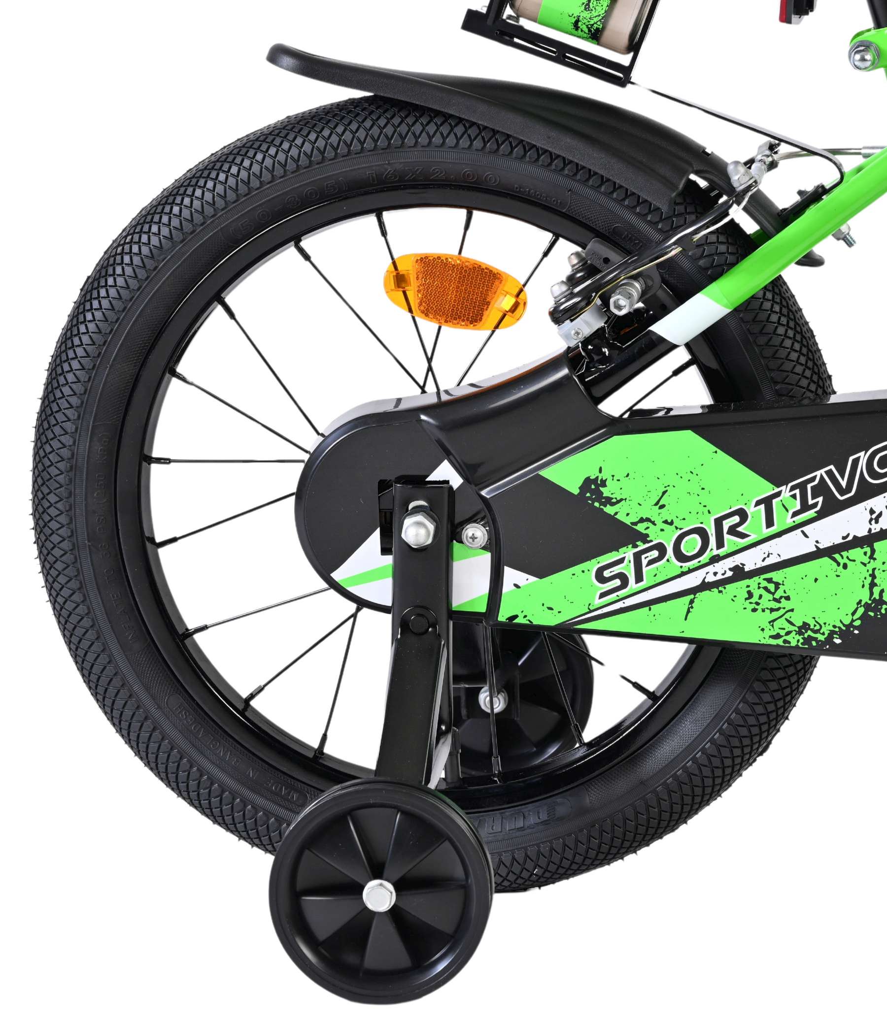 Volare Sportivo Kinderfiets - Jongens - 16 inch - Groen Zwart - Twee Handremmen 2 Volare Sportivo Kinderfiets - Jongens - 16 inch - Groen Zwart - Twee Handremmen - Afbeelding 2