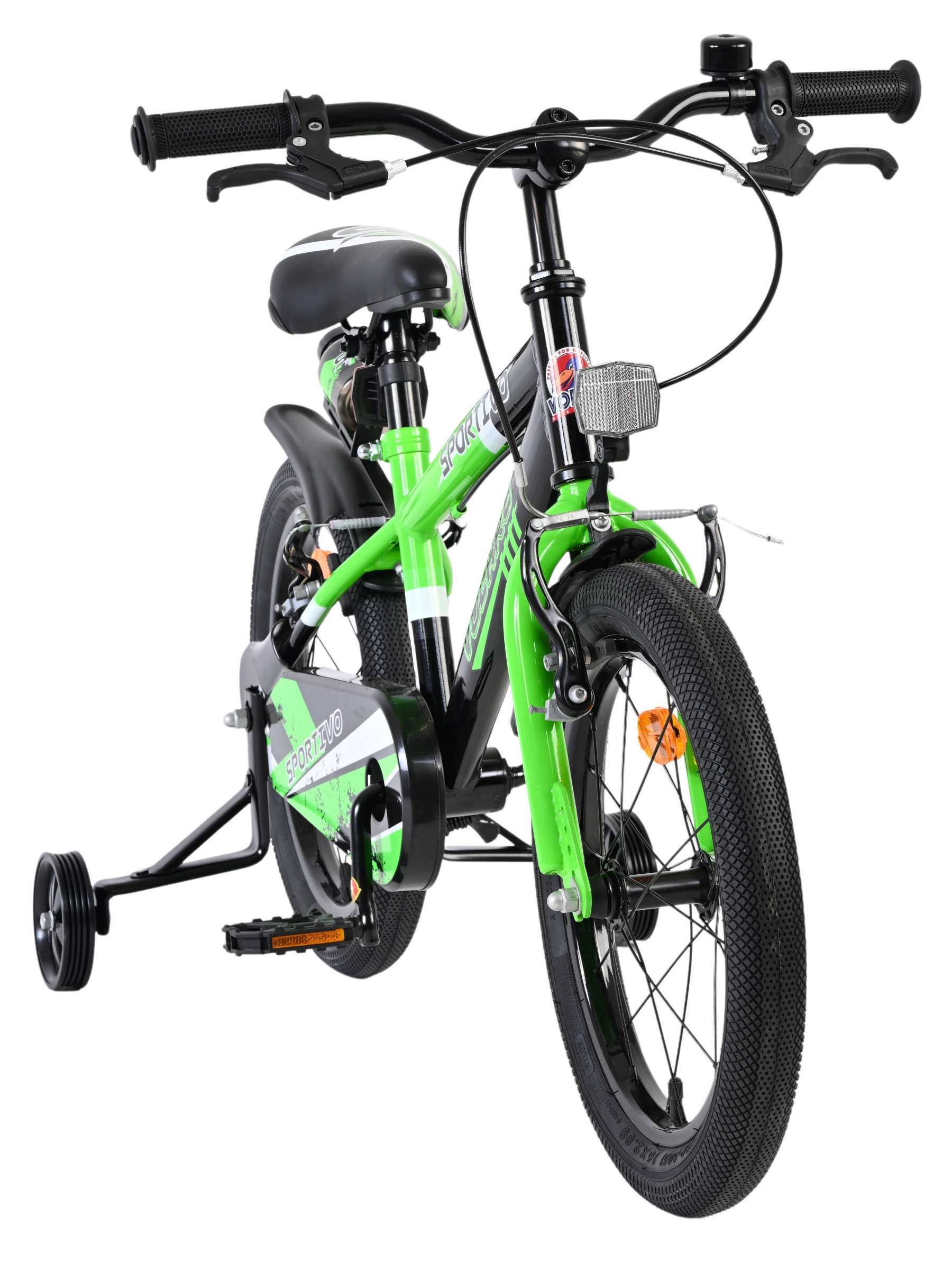 Volare Sportivo Kinderfiets - Jongens - 16 inch - Groen Zwart - Twee Handremmen 5 Volare Sportivo Kinderfiets - Jongens - 16 inch - Groen Zwart - Twee Handremmen - Afbeelding 5