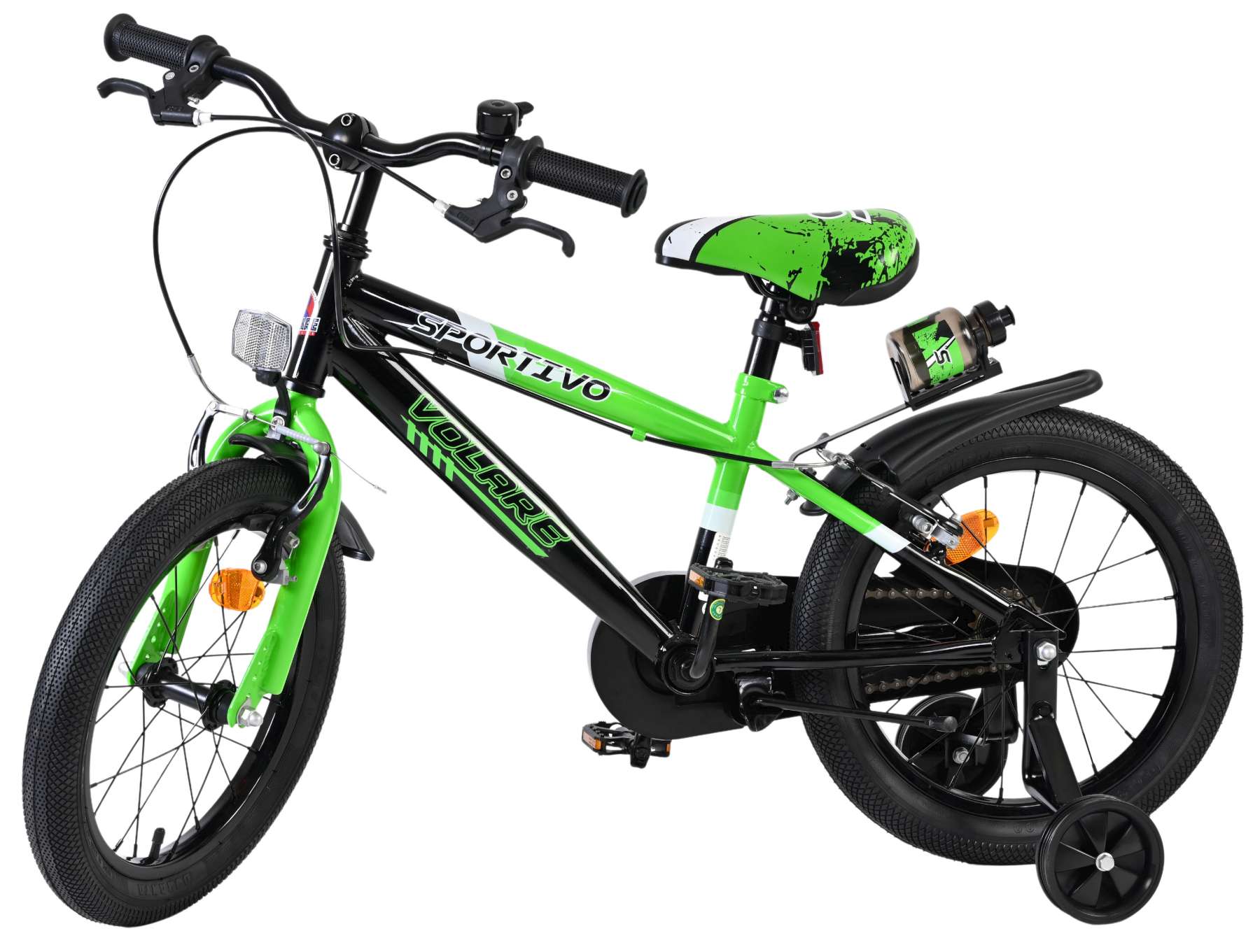 Volare Sportivo Kinderfiets - Jongens - 16 inch - Groen Zwart - Twee Handremmen 8 Volare Sportivo Kinderfiets - Jongens - 16 inch - Groen Zwart - Twee Handremmen - Afbeelding 8