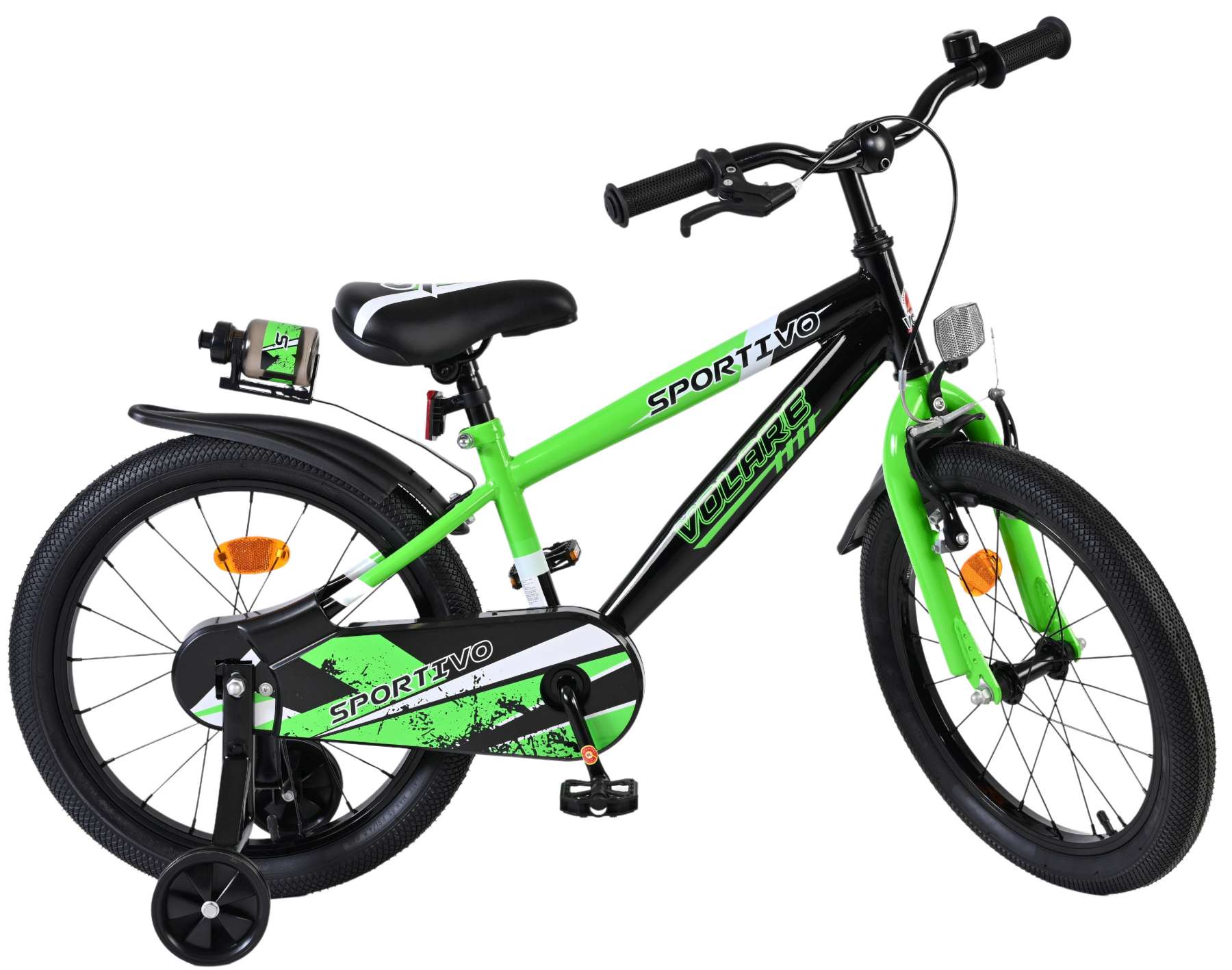 Volare Sportivo Kinderfiets - Jongens - 18 inch - Groen Zwart 10 Volare Sportivo Kinderfiets - Jongens - 18 inch - Groen Zwart - Afbeelding 10