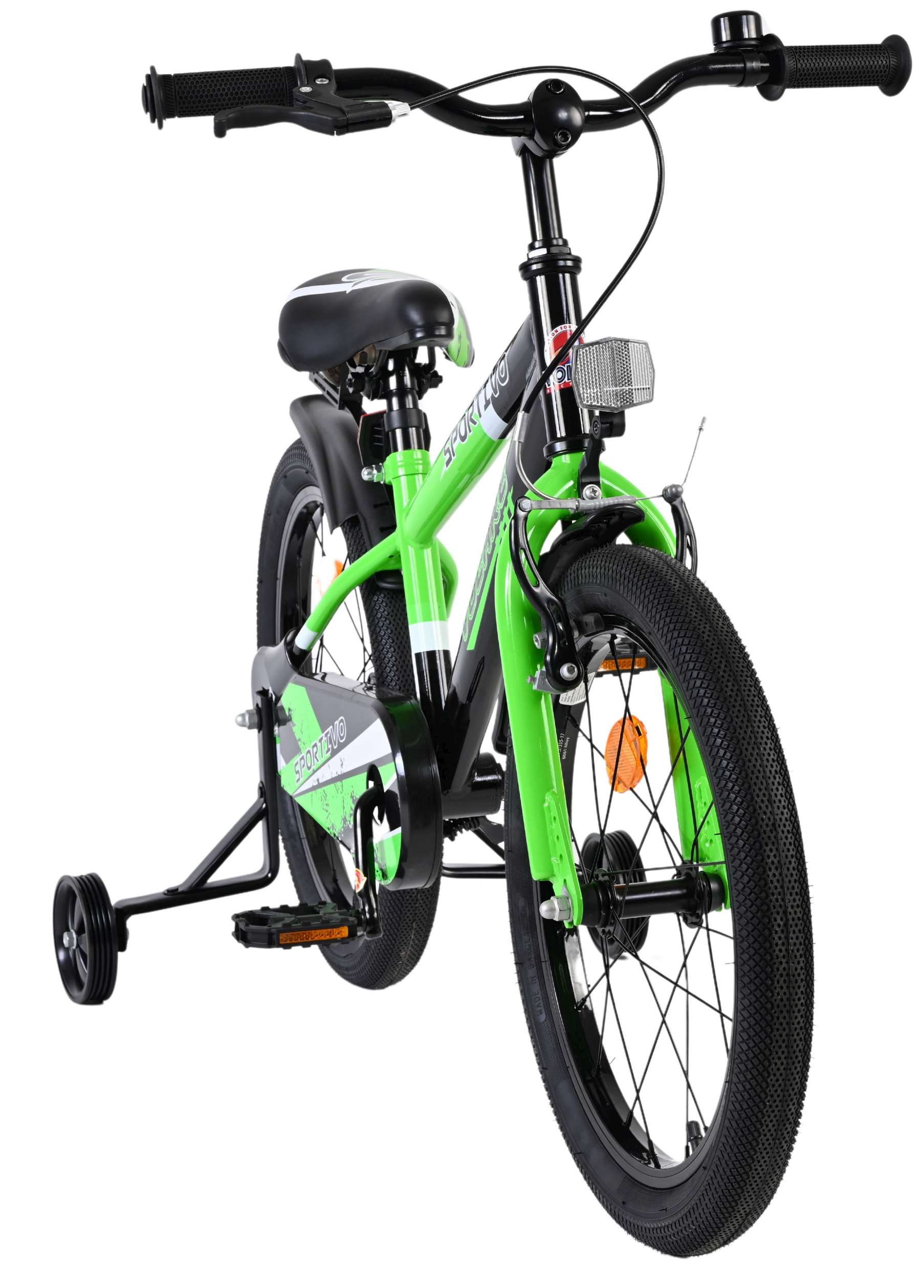 Volare Sportivo Kinderfiets - Jongens - 18 inch - Groen Zwart 5 Volare Sportivo Kinderfiets - Jongens - 18 inch - Groen Zwart - Afbeelding 5
