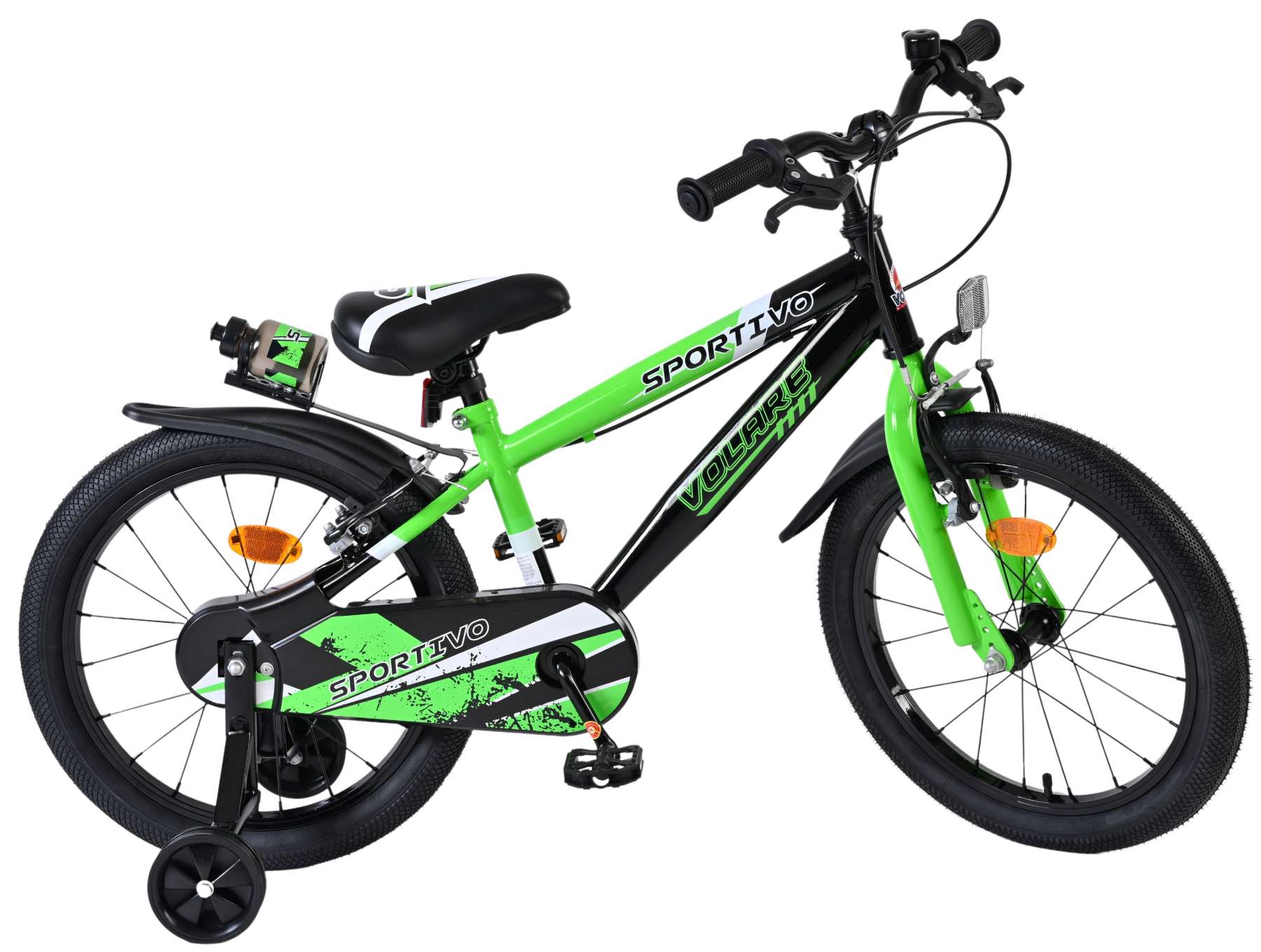 Volare Sportivo Kinderfiets - Jongens - 18 inch - Groen Zwart - Twee Handremmen 10 Volare Sportivo Kinderfiets - Jongens - 18 inch - Groen Zwart - Twee Handremmen - Afbeelding 10