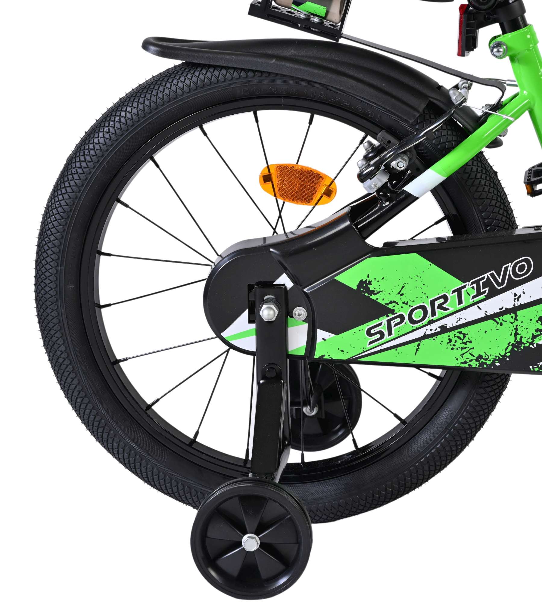 Volare Sportivo Kinderfiets - Jongens - 18 inch - Groen Zwart - Twee Handremmen 2 Volare Sportivo Kinderfiets - Jongens - 18 inch - Groen Zwart - Twee Handremmen - Afbeelding 2