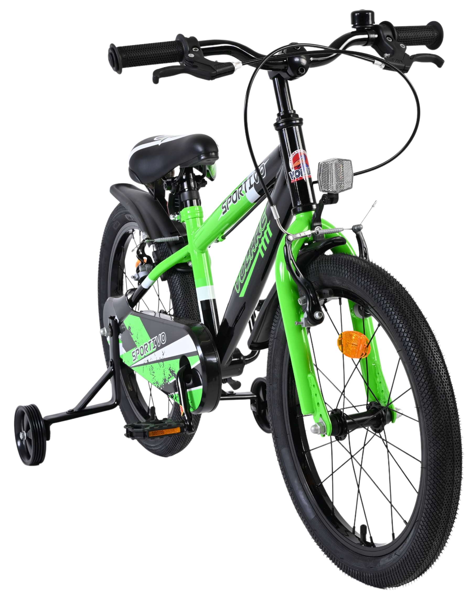 Volare Sportivo Kinderfiets - Jongens - 18 inch - Groen Zwart - Twee Handremmen 5 Volare Sportivo Kinderfiets - Jongens - 18 inch - Groen Zwart - Twee Handremmen - Afbeelding 5