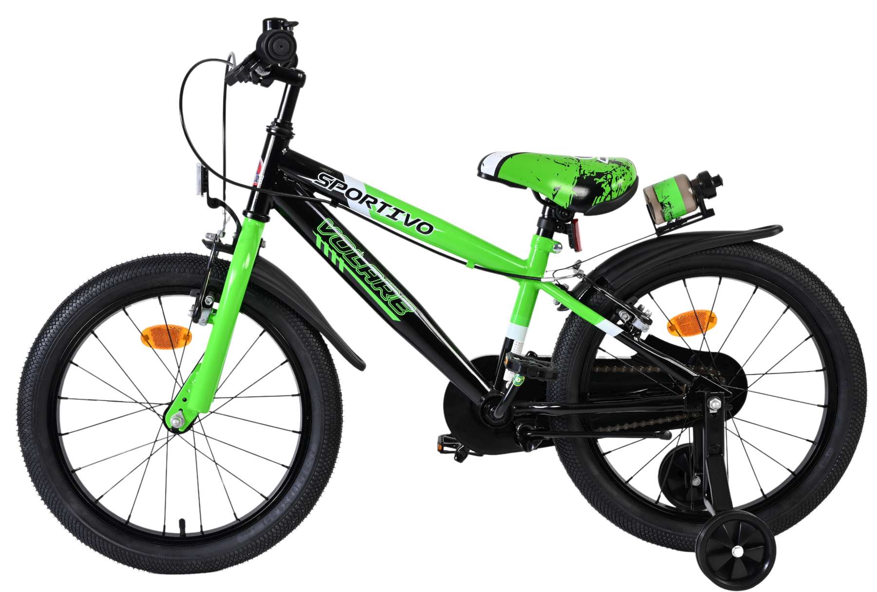 Volare Sportivo Kinderfiets - Jongens - 18 inch - Groen Zwart - Twee Handremmen 7 Volare Sportivo Kinderfiets - Jongens - 18 inch - Groen Zwart - Twee Handremmen - Afbeelding 7