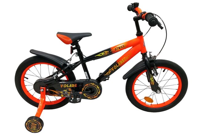 Volare Strike Kinderfiets - Jongens - 16 inch - Zwart Oranje - Twee Handremmen 1 Volare Strike Kinderfiets - Jongens - 16 inch - Zwart Oranje - Twee Handremmen