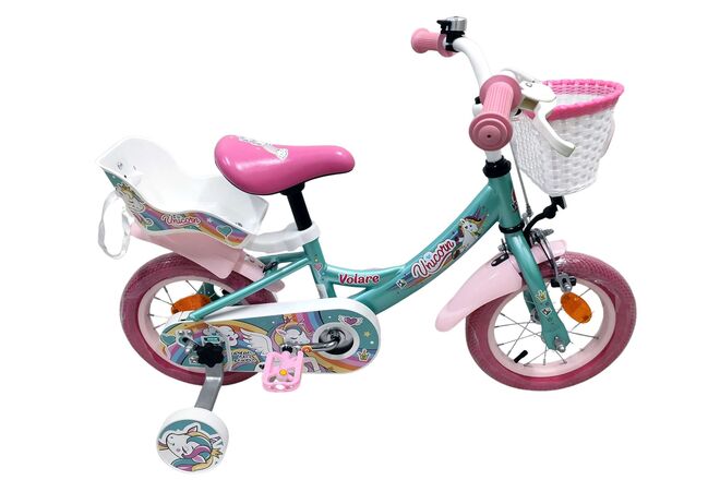 Volare Unicorn Kinderfiets - Meisjes - 12 inch - Groen 1 Volare Unicorn Kinderfiets - Meisjes - 12 inch - Groen