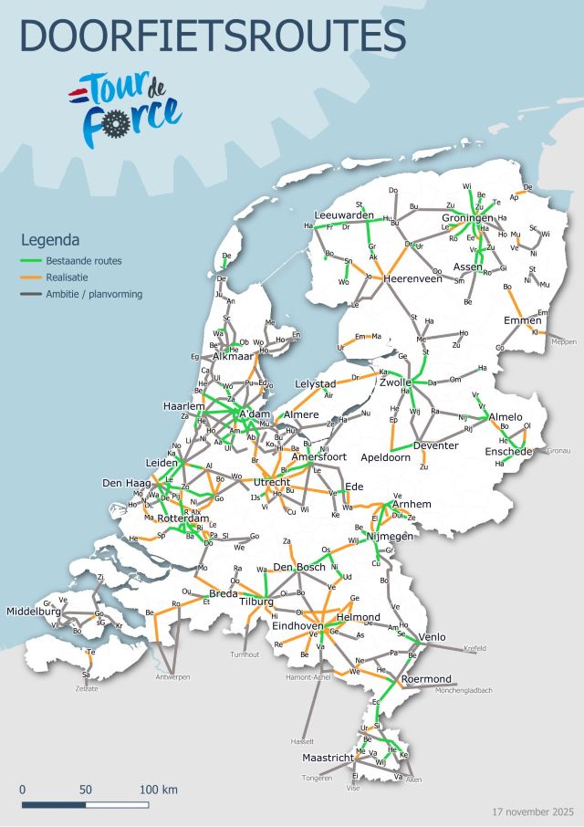 Om meer dan 2.300 meter te bereiken in de komende vijf jaar, twee keer routine routes 18 Doorfietsroutes 2025 1 1
