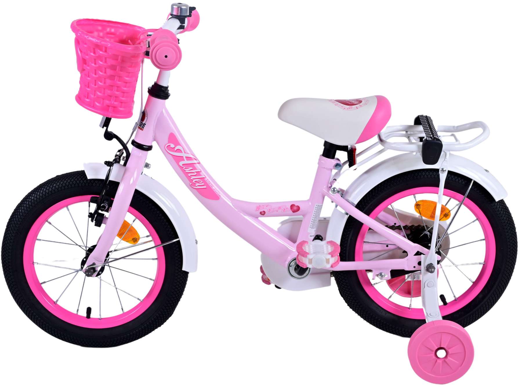 Volare Ashley Kinderfiets - Meisjes - 14 inch - Roze 7 Volare Ashley Kinderfiets - Meisjes - 14 inch - Roze - Afbeelding 7