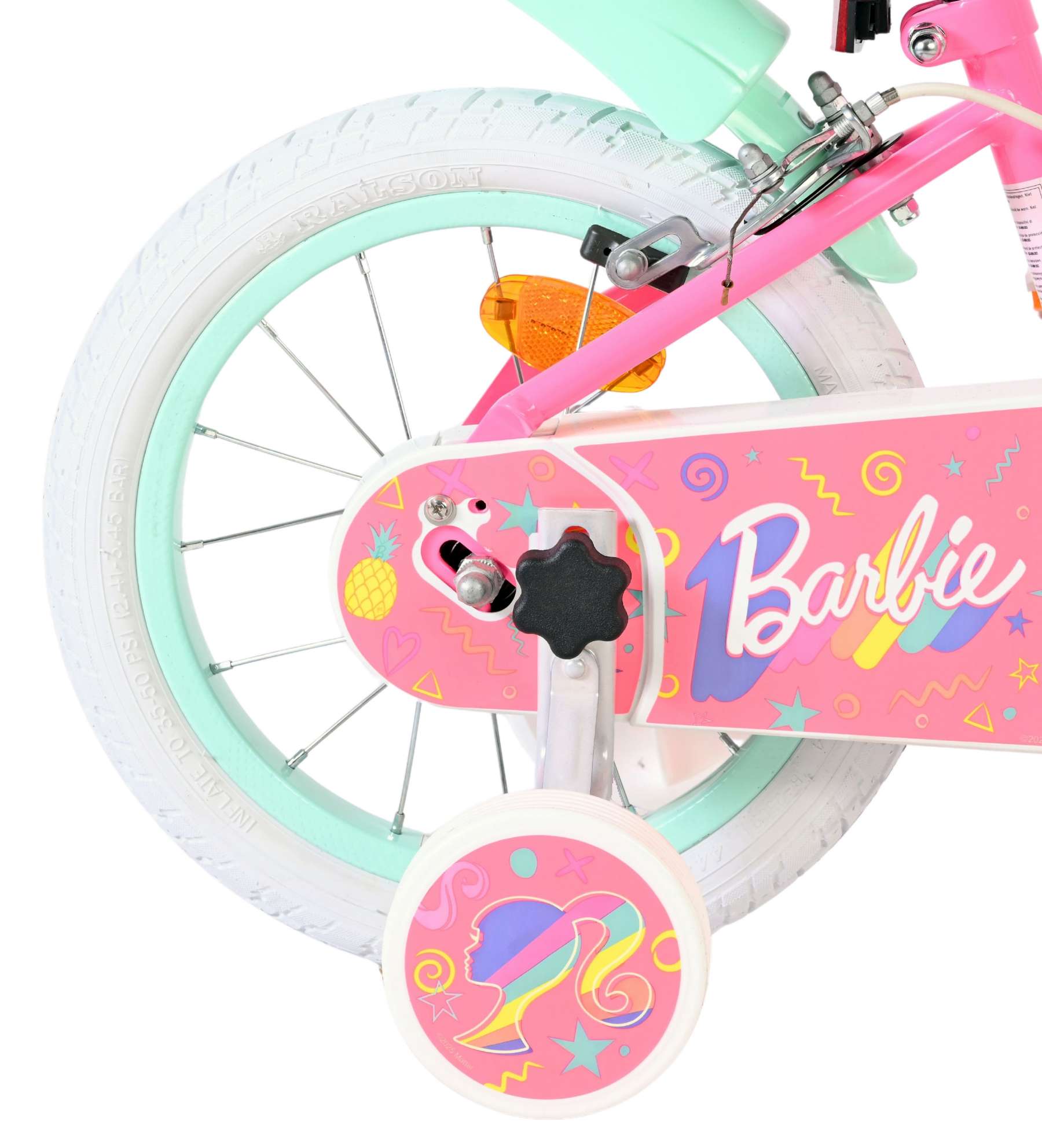 Barbie Kinderfiets - Meisjes - 14 inch - Roze - Twee handremmen 2 Barbie Kinderfiets - Meisjes - 14 inch - Roze - Twee handremmen - Afbeelding 2