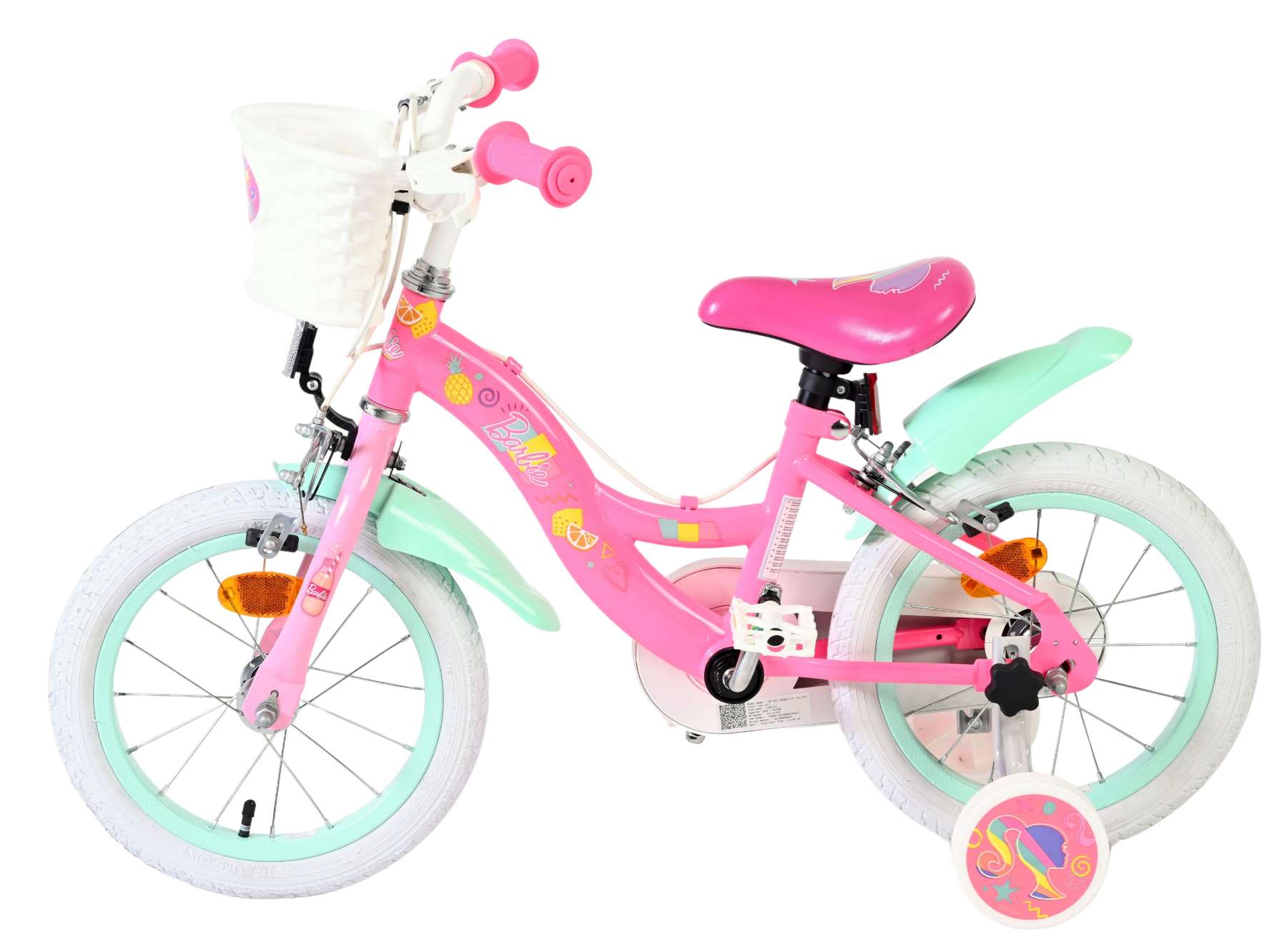 Barbie Kinderfiets - Meisjes - 14 inch - Roze - Twee handremmen 7 Barbie Kinderfiets - Meisjes - 14 inch - Roze - Twee handremmen - Afbeelding 7