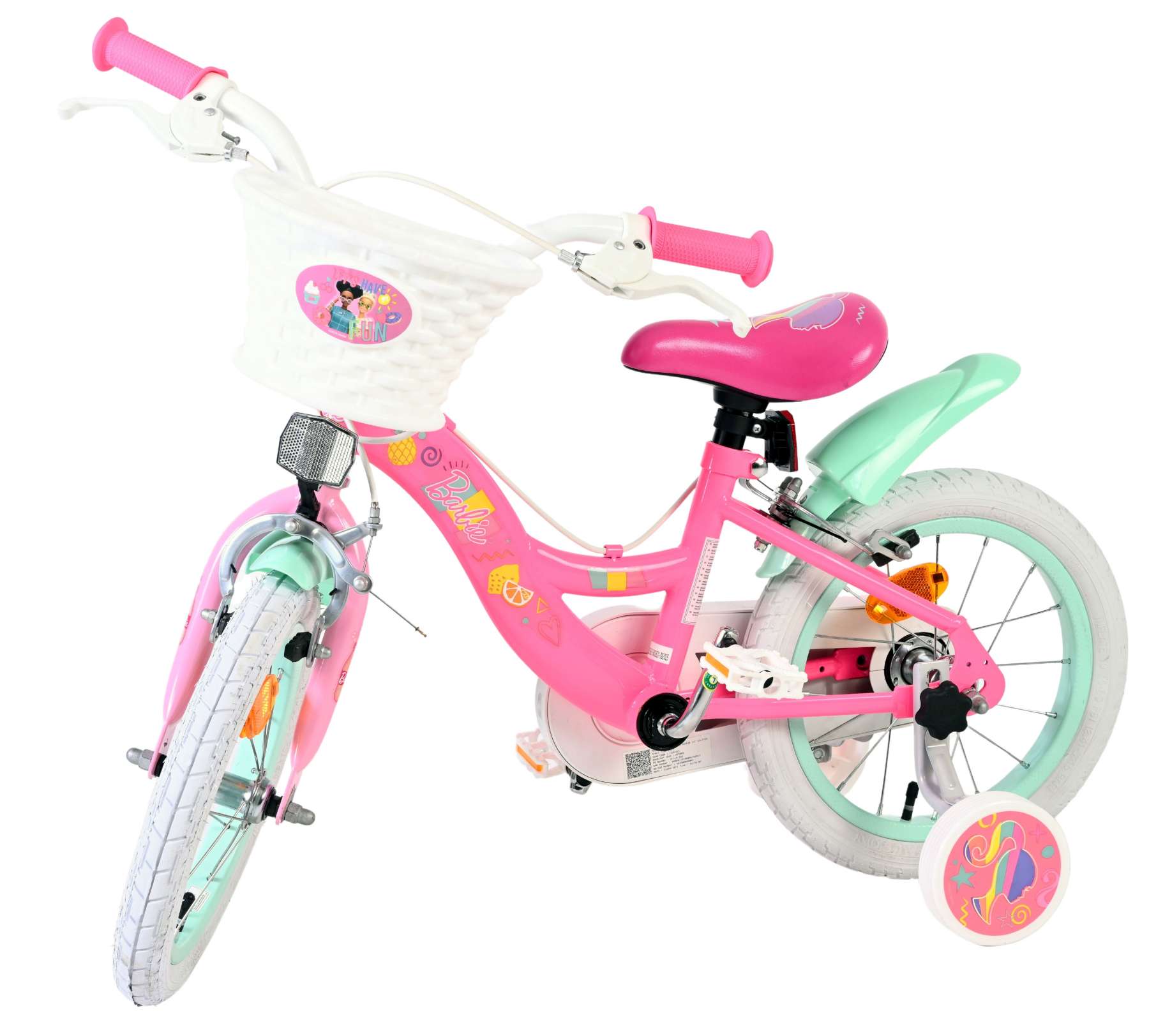 Barbie Kinderfiets - Meisjes - 14 inch - Roze - Twee handremmen 8 Barbie Kinderfiets - Meisjes - 14 inch - Roze - Twee handremmen - Afbeelding 8