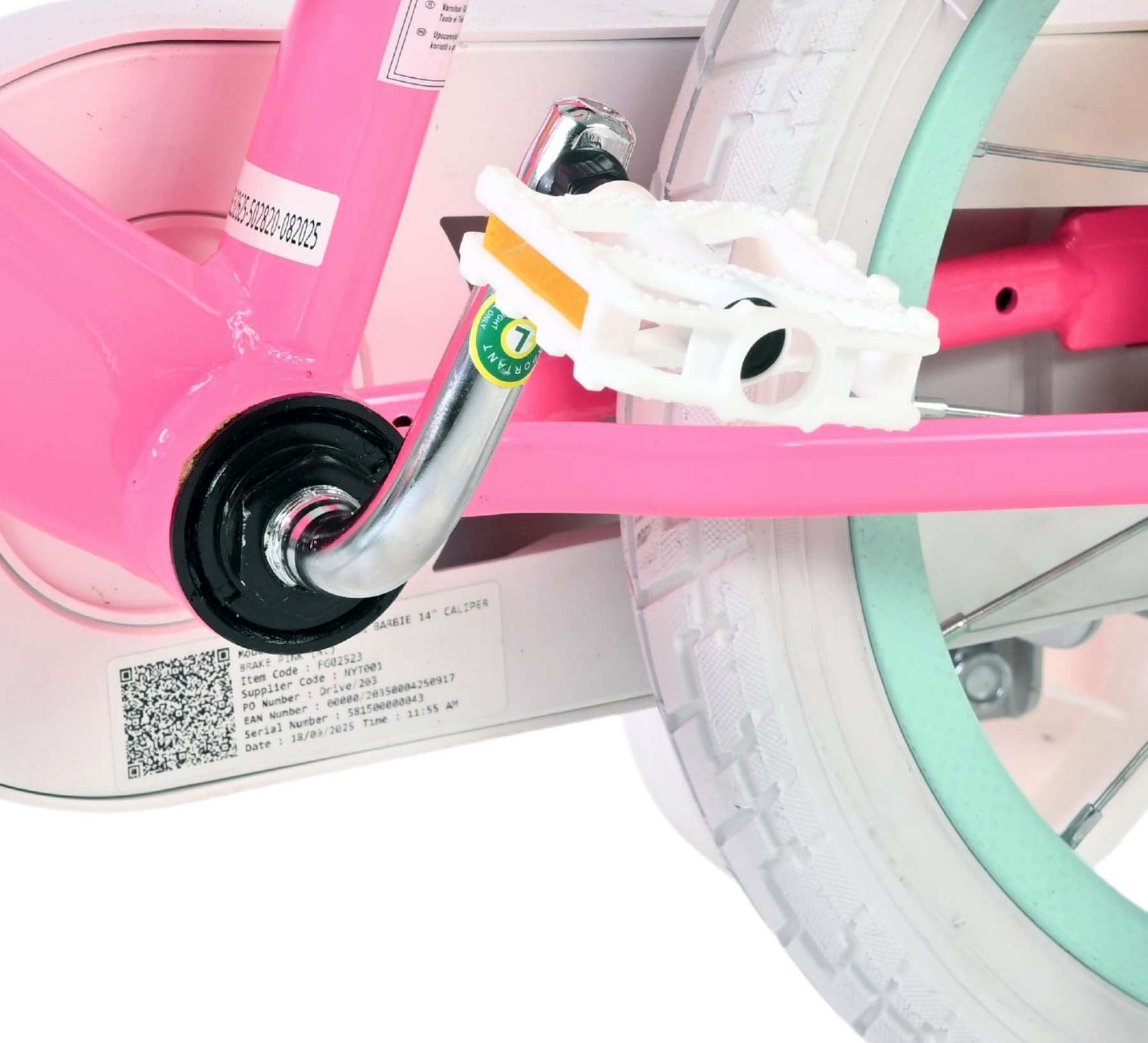 Barbie Kinderfiets - Meisjes - 14 inch - Roze - Twee handremmen 9 Barbie Kinderfiets - Meisjes - 14 inch - Roze - Twee handremmen - Afbeelding 9