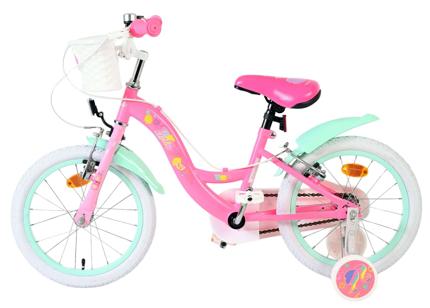 Barbie Kinderfiets - Meisjes - 16 inch - Roze - Twee handremmen 7 Barbie Kinderfiets - Meisjes - 16 inch - Roze - Twee handremmen - Afbeelding 7