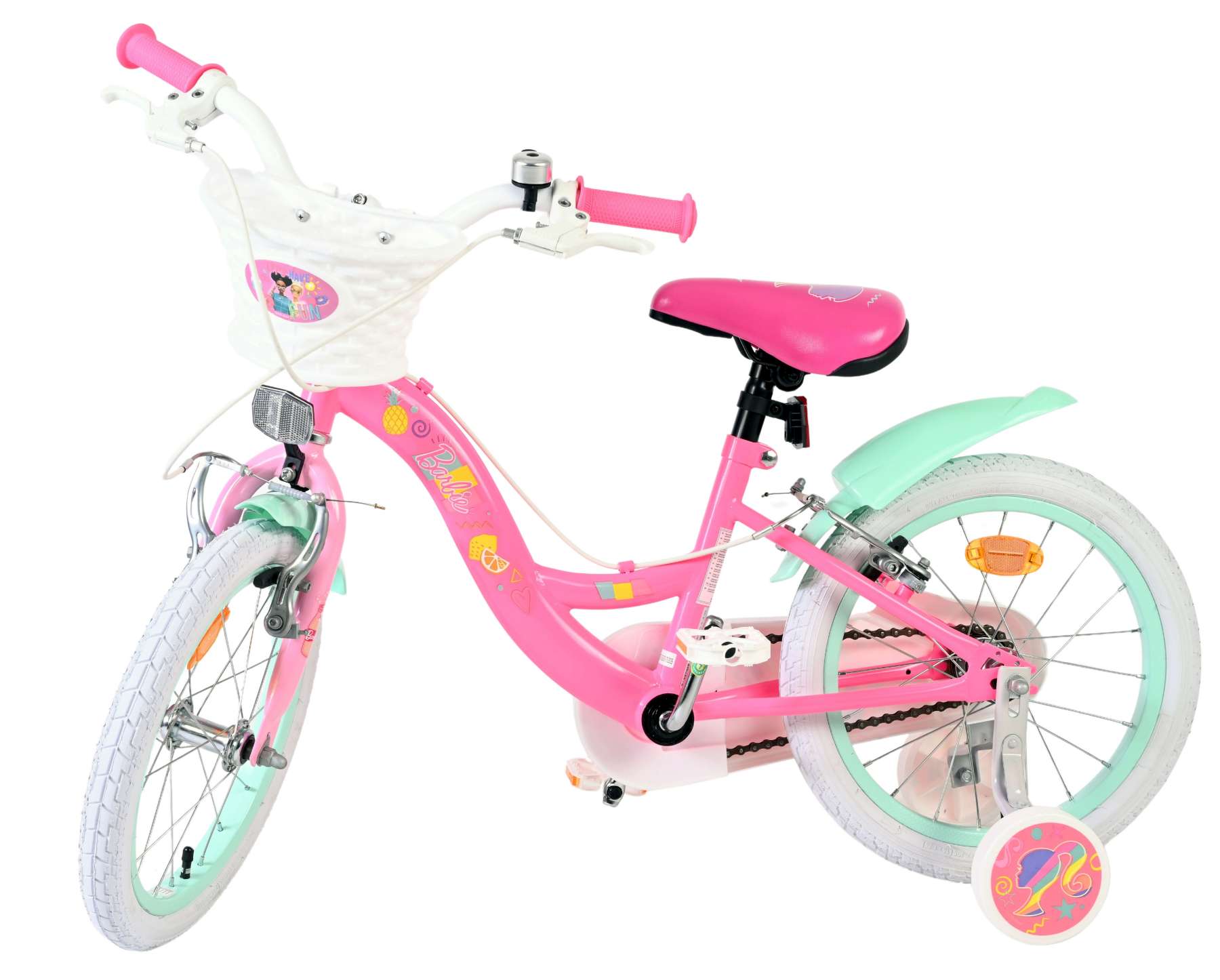 Barbie Kinderfiets - Meisjes - 16 inch - Roze - Twee handremmen 8 Barbie Kinderfiets - Meisjes - 16 inch - Roze - Twee handremmen - Afbeelding 8