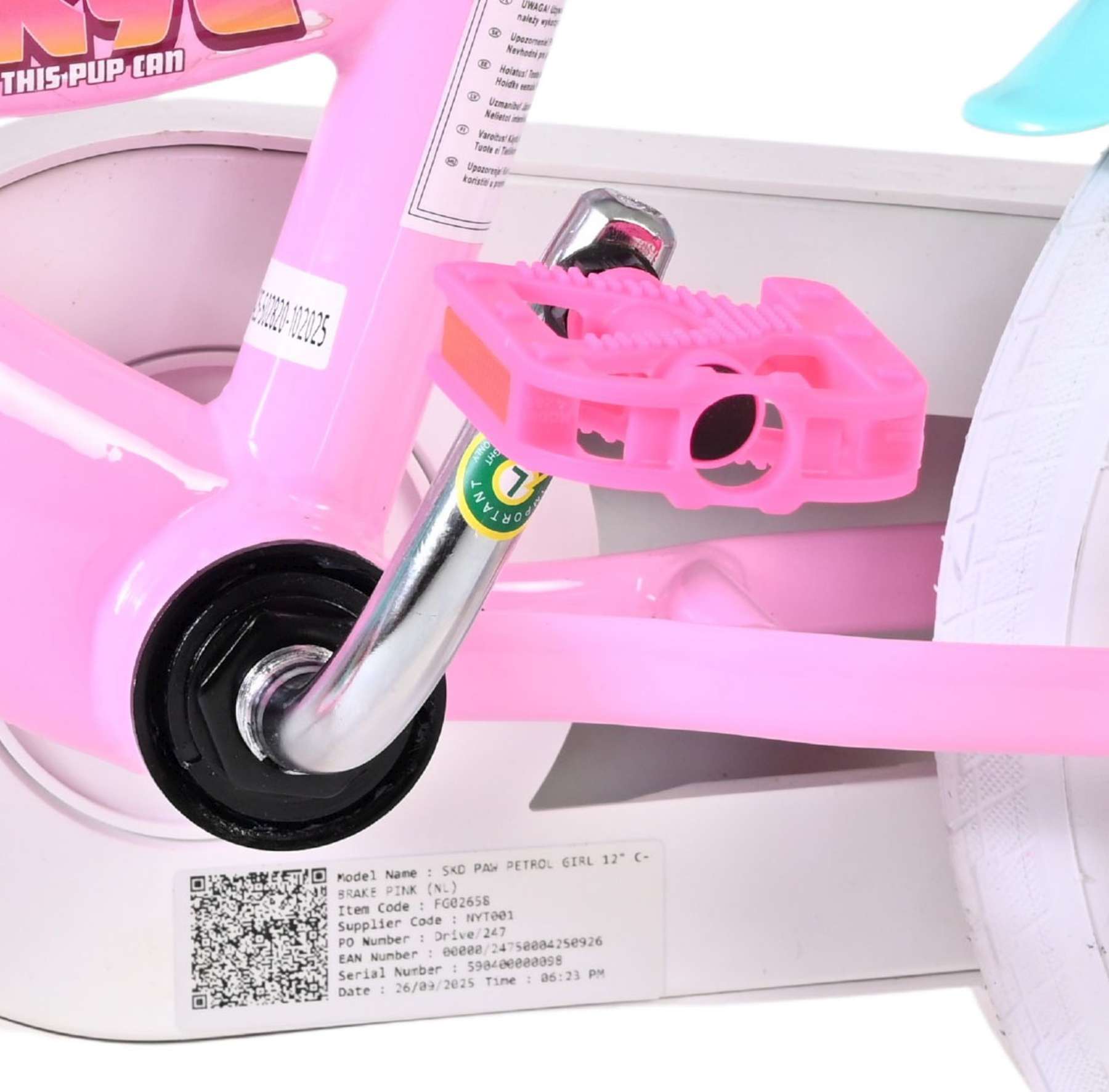 Paw Patrol Kinderfiets - Meisjes - 12 inch - Roze 7 Paw Patrol Kinderfiets - Meisjes - 12 inch - Roze - Afbeelding 7