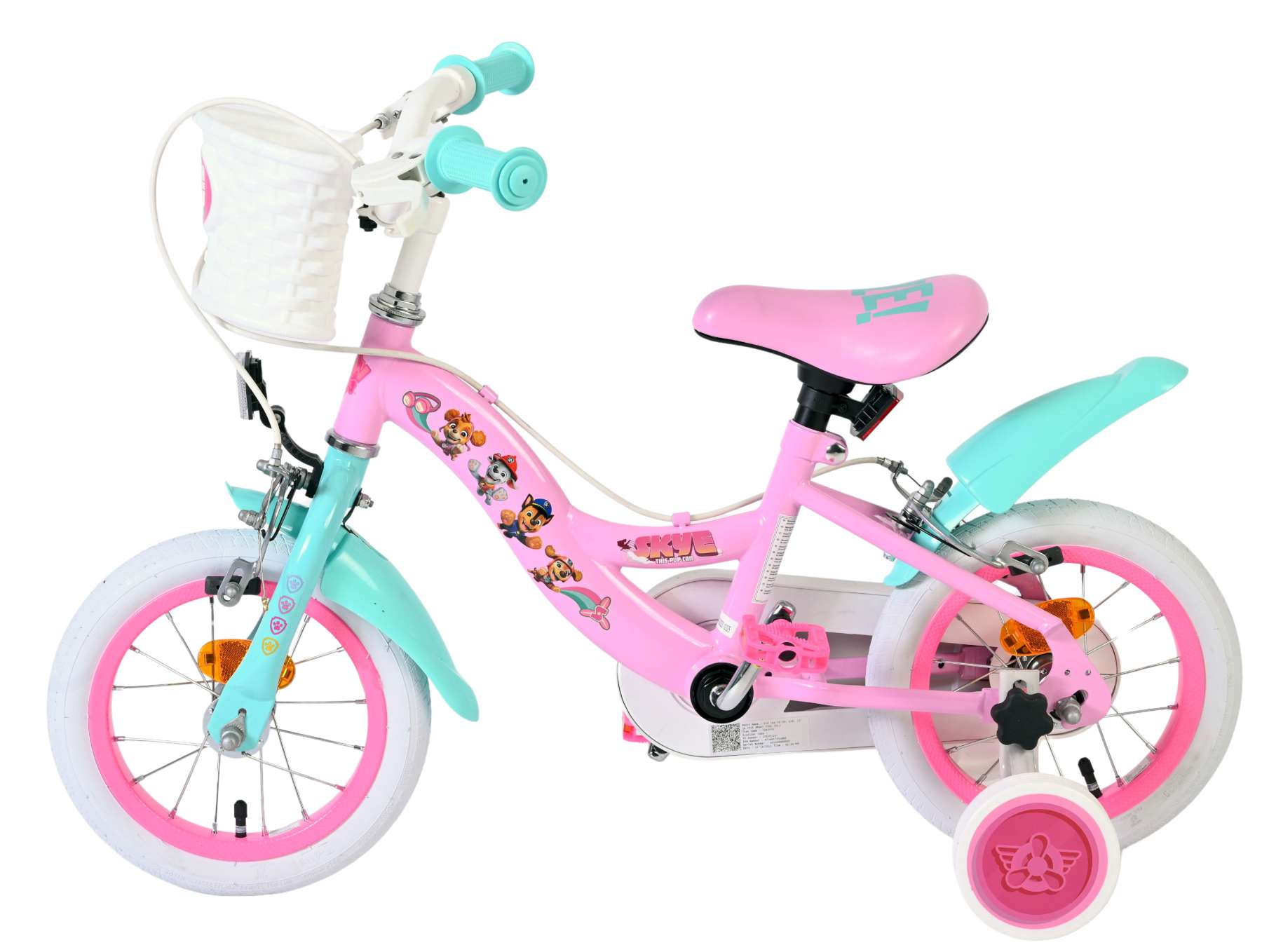Paw Patrol Kinderfiets - Meisjes - 12 inch - Roze - Twee handremmen 7 Paw Patrol Kinderfiets - Meisjes - 12 inch - Roze - Twee handremmen - Afbeelding 7