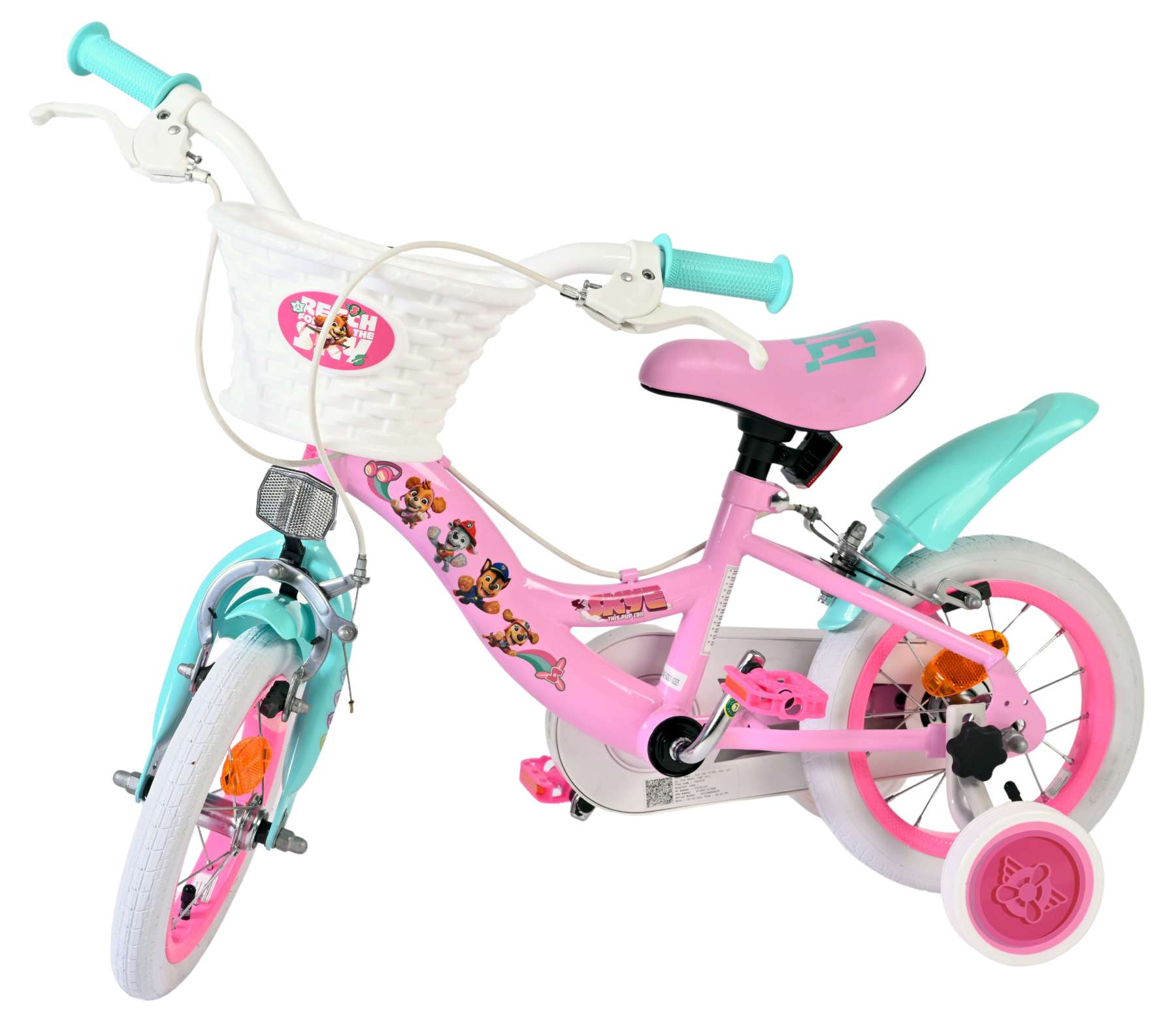 Paw Patrol Kinderfiets - Meisjes - 12 inch - Roze - Twee handremmen 8 Paw Patrol Kinderfiets - Meisjes - 12 inch - Roze - Twee handremmen - Afbeelding 8