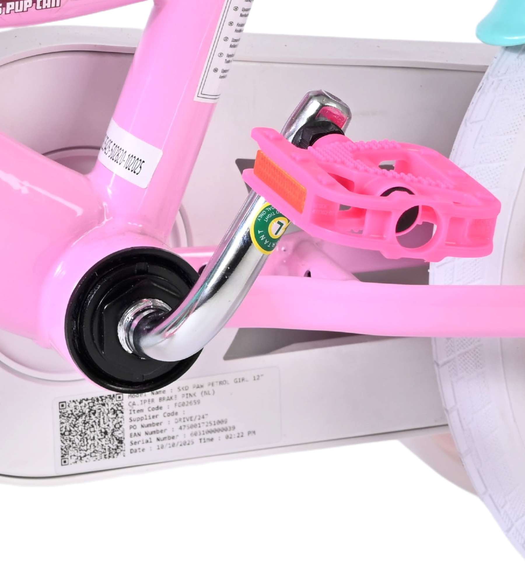 Paw Patrol Kinderfiets - Meisjes - 12 inch - Roze - Twee handremmen 9 Paw Patrol Kinderfiets - Meisjes - 12 inch - Roze - Twee handremmen - Afbeelding 9