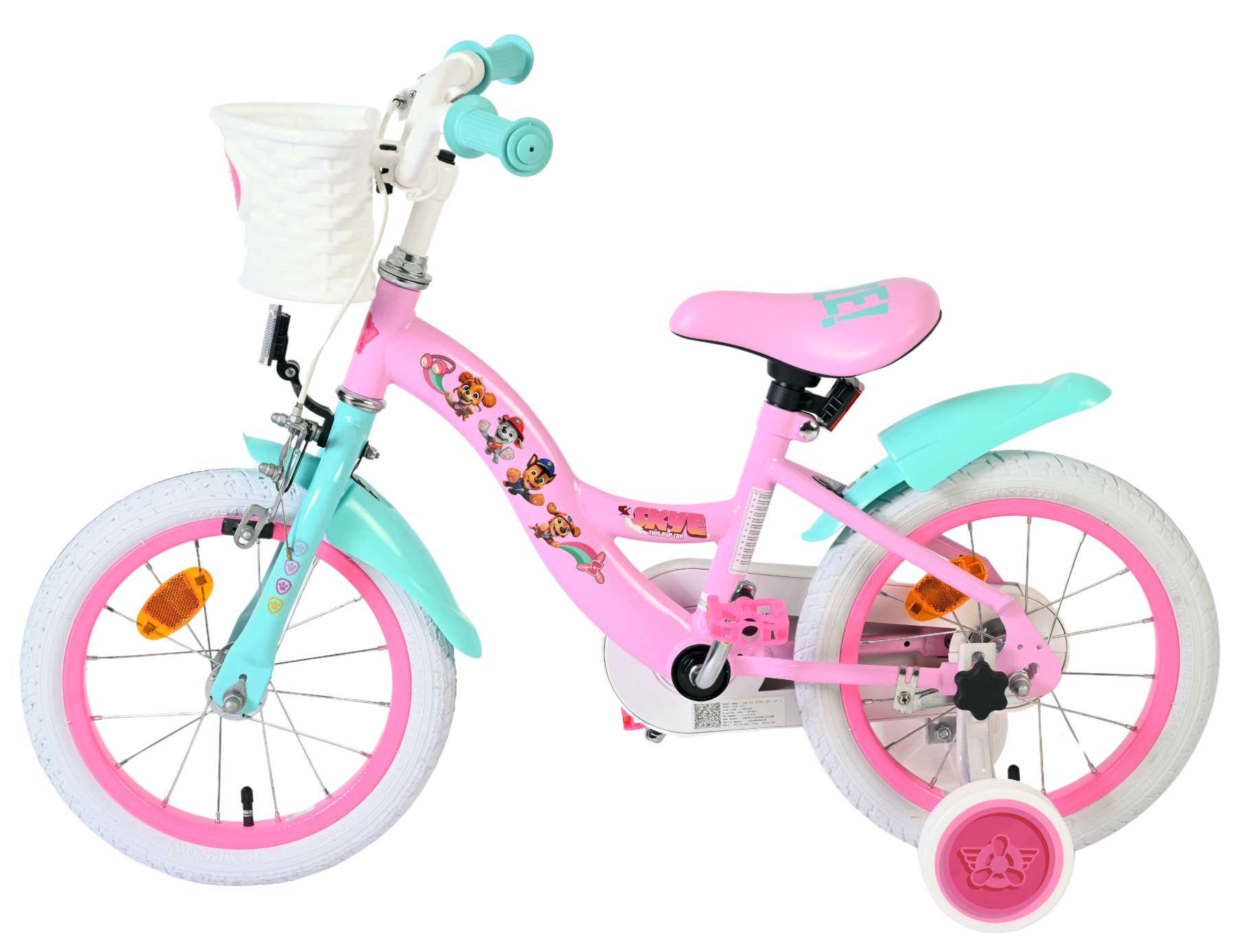 Paw Patrol Kinderfiets - Meisjes - 14 inch - Roze 7 Paw Patrol Kinderfiets - Meisjes - 14 inch - Roze - Afbeelding 7