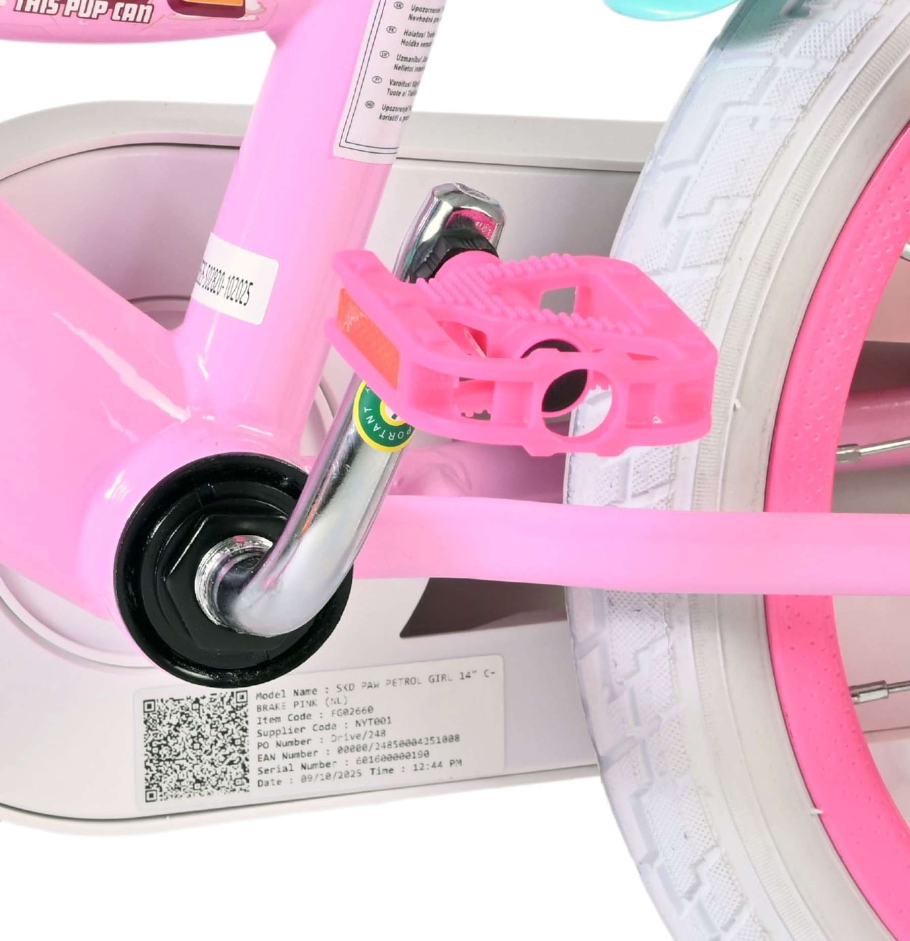 Paw Patrol Kinderfiets - Meisjes - 14 inch - Roze 9 Paw Patrol Kinderfiets - Meisjes - 14 inch - Roze - Afbeelding 9