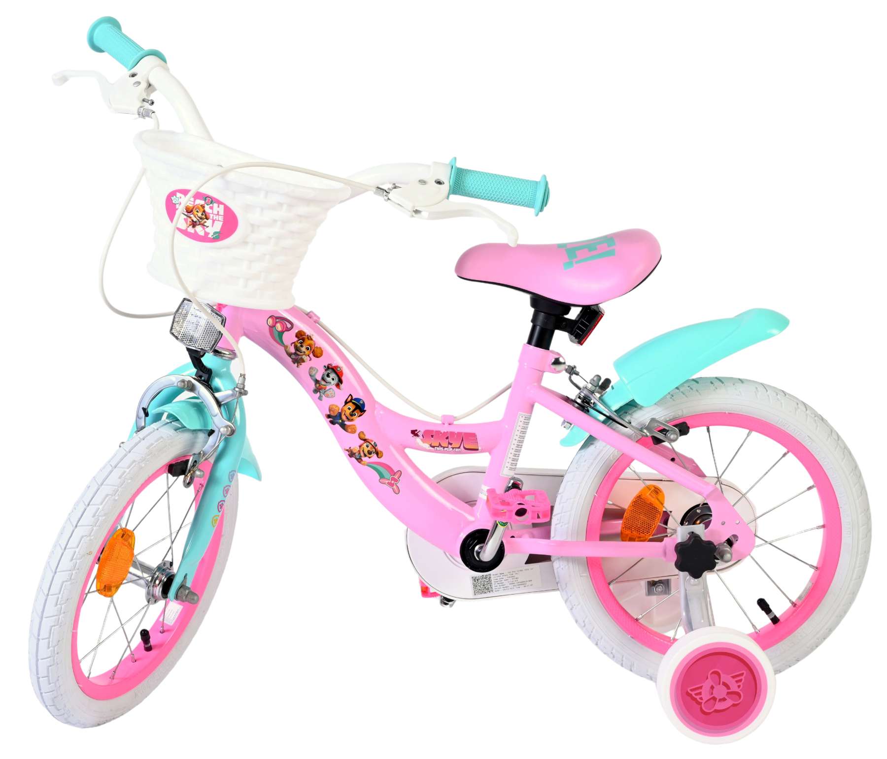 Paw Patrol Kinderfiets - Meisjes - 14 inch - Roze - Twee handremmen 8 Paw Patrol Kinderfiets - Meisjes - 14 inch - Roze - Twee handremmen - Afbeelding 8