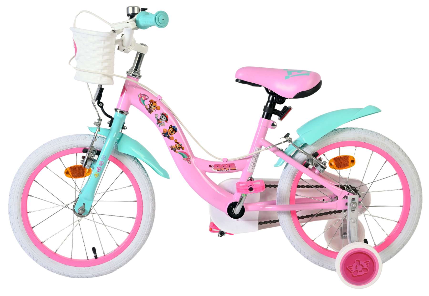 Paw Patrol Kinderfiets - Meisjes - 16 inch - Roze - Twee handremmen 7 Paw Patrol Kinderfiets - Meisjes - 16 inch - Roze - Twee handremmen - Afbeelding 7