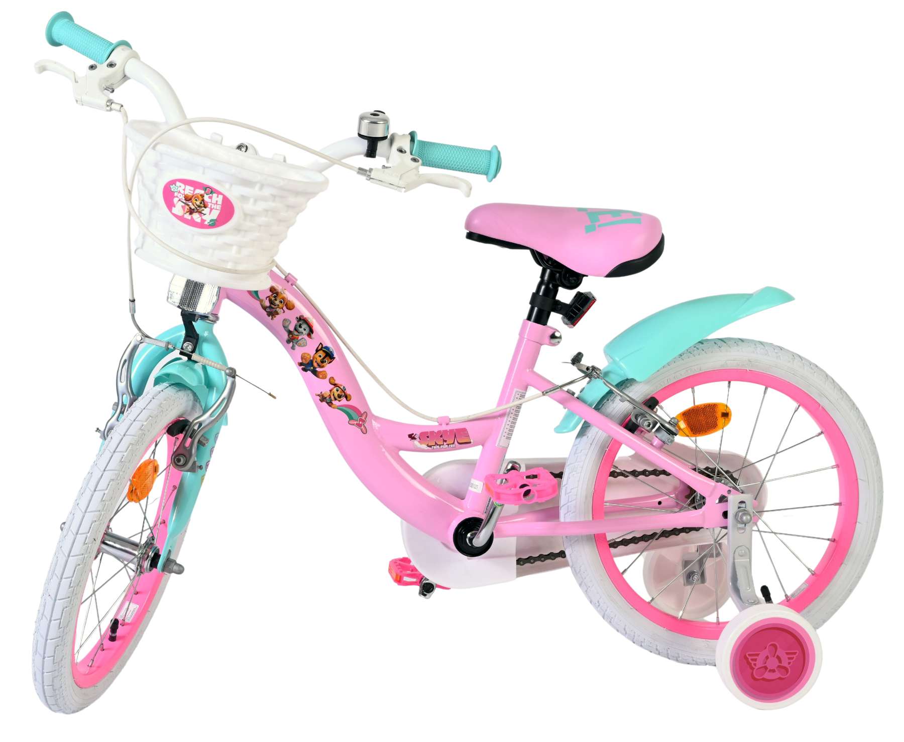 Paw Patrol Kinderfiets - Meisjes - 16 inch - Roze - Twee handremmen 8 Paw Patrol Kinderfiets - Meisjes - 16 inch - Roze - Twee handremmen - Afbeelding 8