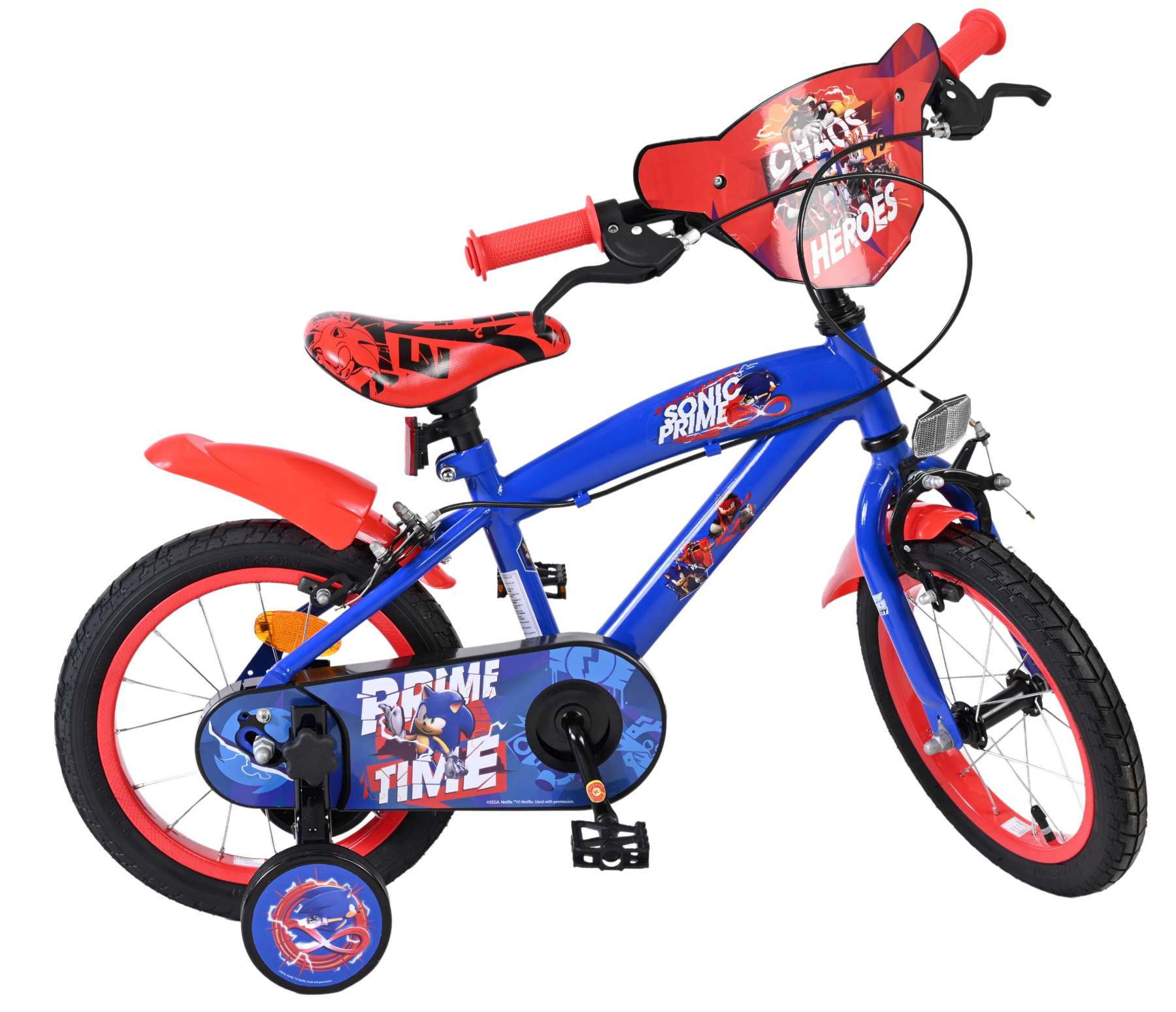 Sonic Prime Kinderfiets - Jongens - 14 inch - Blauw Rood - Twee handremmen 10 Sonic Prime Kinderfiets - Jongens - 14 inch - Blauw Rood - Twee handremmen - Afbeelding 10