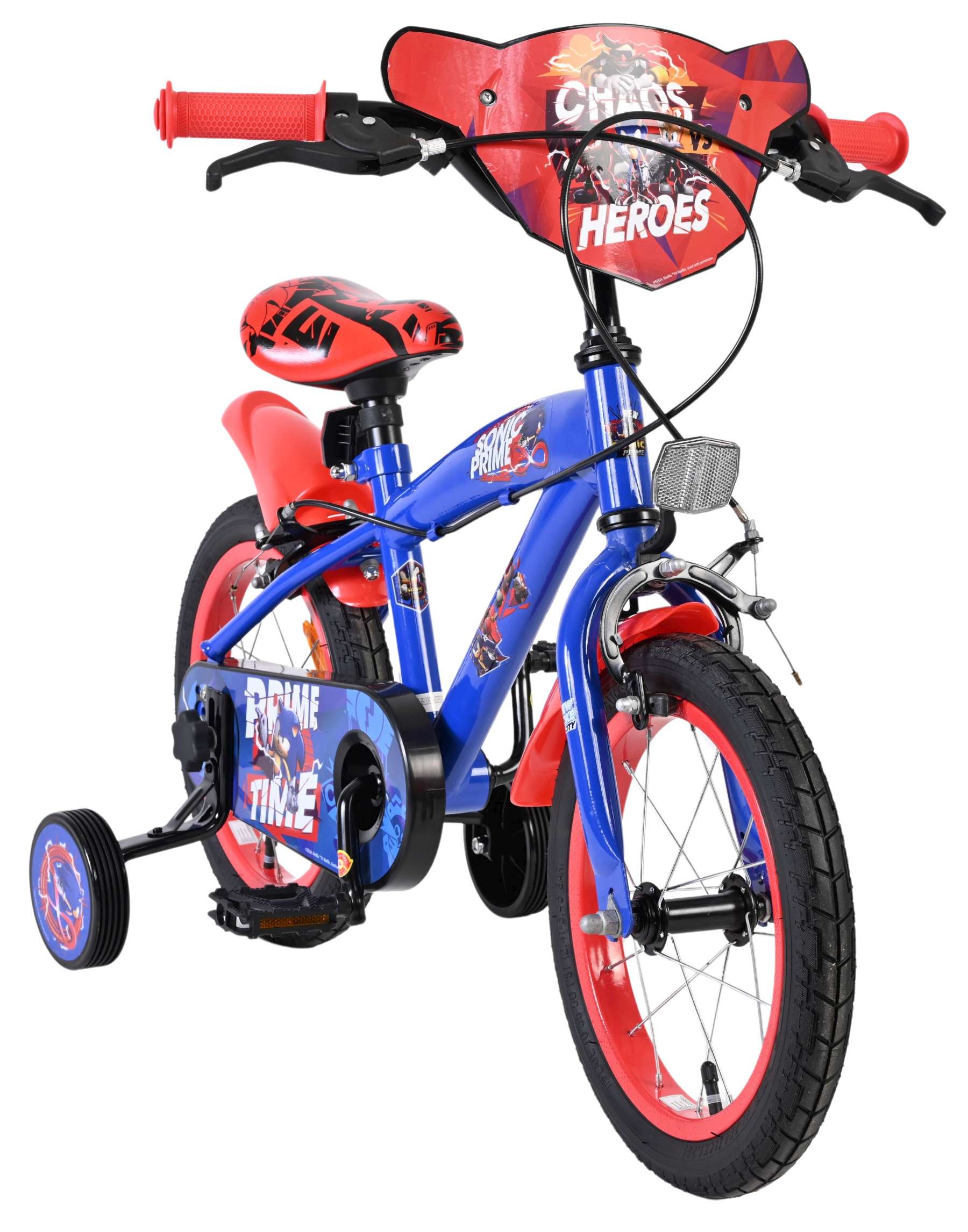 Sonic Prime Kinderfiets - Jongens - 14 inch - Blauw Rood - Twee handremmen 5 Sonic Prime Kinderfiets - Jongens - 14 inch - Blauw Rood - Twee handremmen - Afbeelding 5