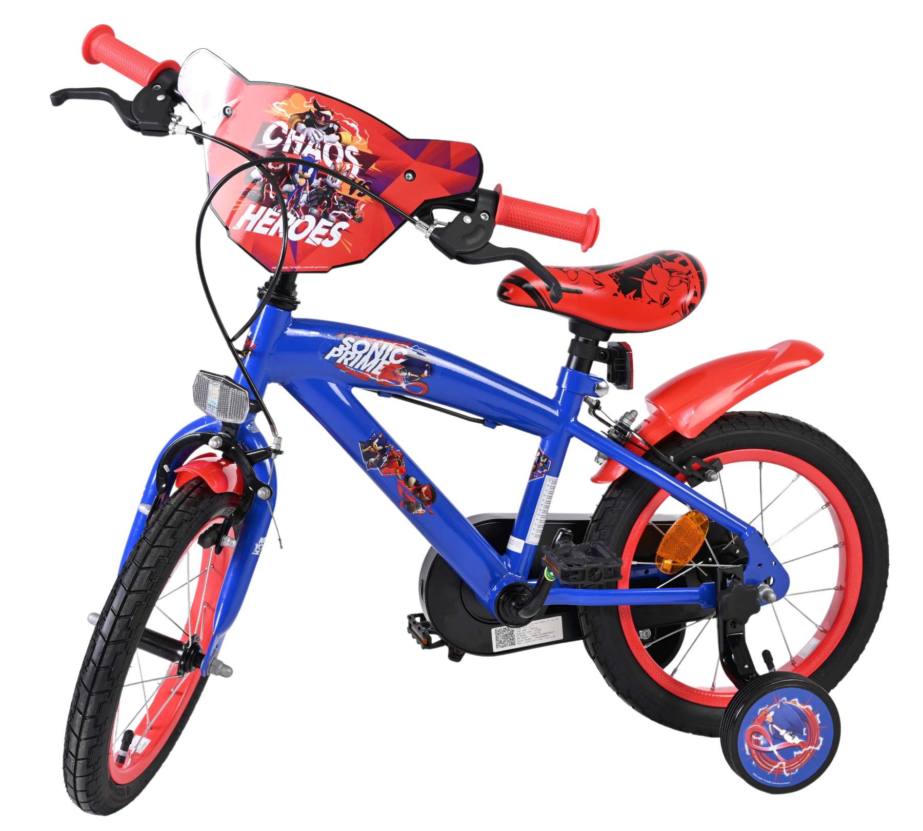 Sonic Prime Kinderfiets - Jongens - 14 inch - Blauw Rood - Twee handremmen 8 Sonic Prime Kinderfiets - Jongens - 14 inch - Blauw Rood - Twee handremmen - Afbeelding 8