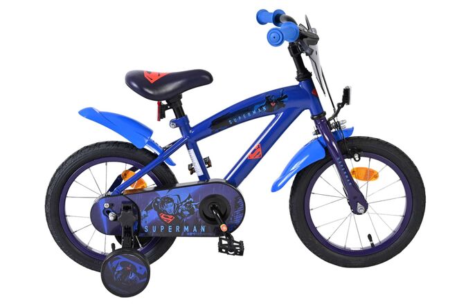 Superman Kinderfiets - Jongens - 14 inch - Blauw 1 Superman Kinderfiets - Jongens - 14 inch - Blauw