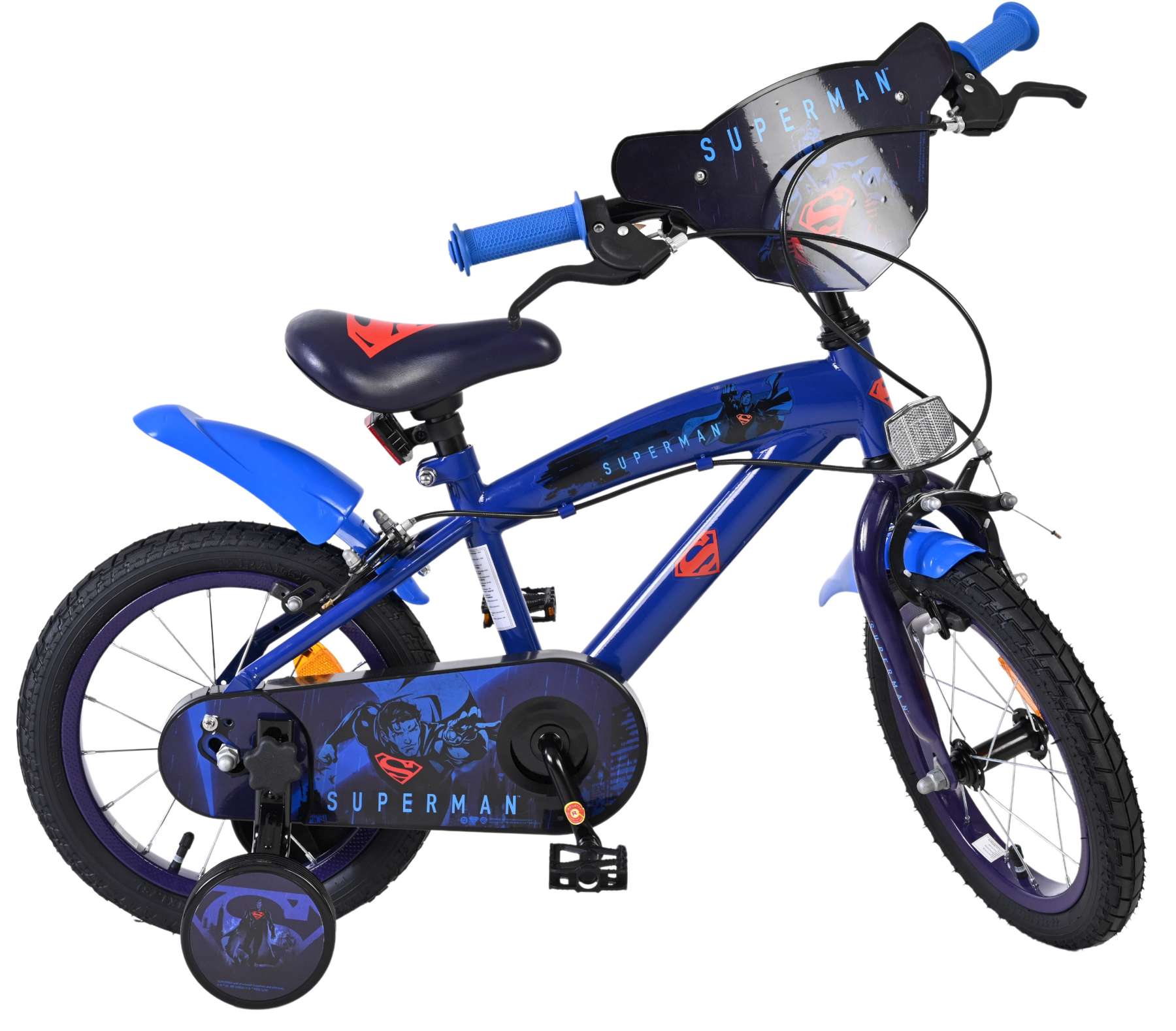 Superman Kinderfiets - Jongens - 14 inch - Blauw - Twee handremmen 10 Superman Kinderfiets - Jongens - 14 inch - Blauw - Twee handremmen - Afbeelding 10