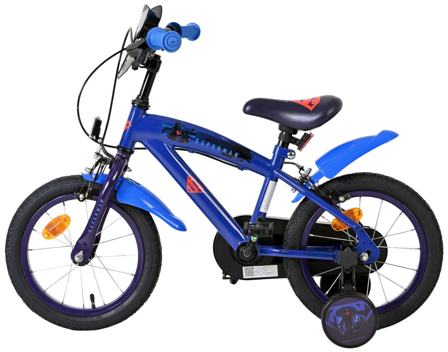 Superman Kinderfiets - Jongens - 14 inch - Blauw - Twee handremmen 7 Superman Kinderfiets - Jongens - 14 inch - Blauw - Twee handremmen - Afbeelding 7