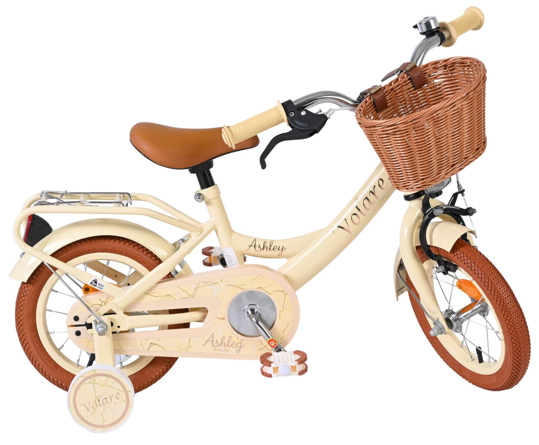 Volare Ashley Kinderfiets - Meisjes - 12 inch - Creme 10 Volare Ashley Kinderfiets - Meisjes - 12 inch - Creme - Afbeelding 10