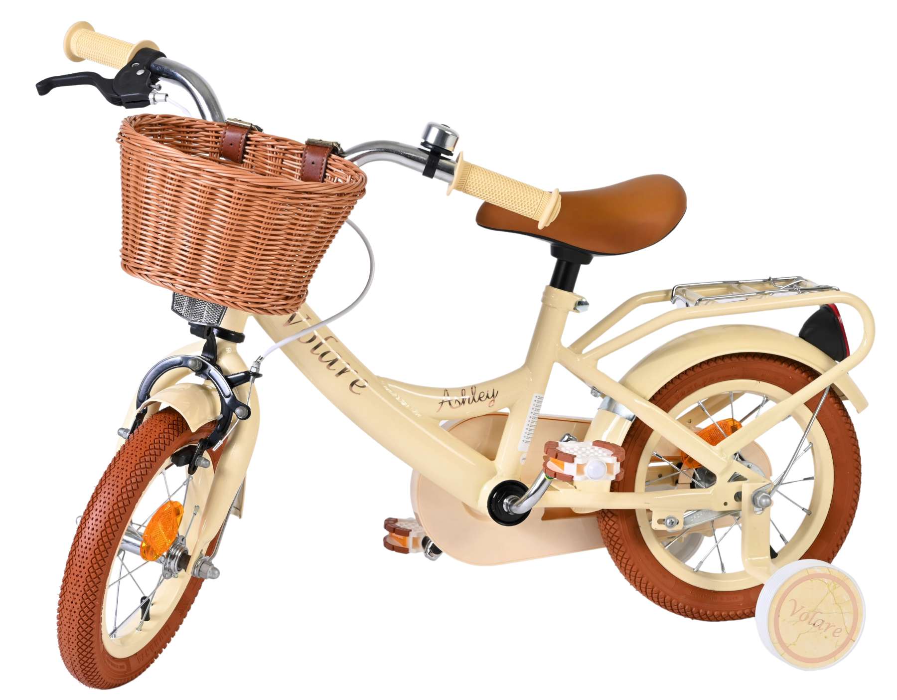 Volare Ashley Kinderfiets - Meisjes - 12 inch - Creme 8 Volare Ashley Kinderfiets - Meisjes - 12 inch - Creme - Afbeelding 8