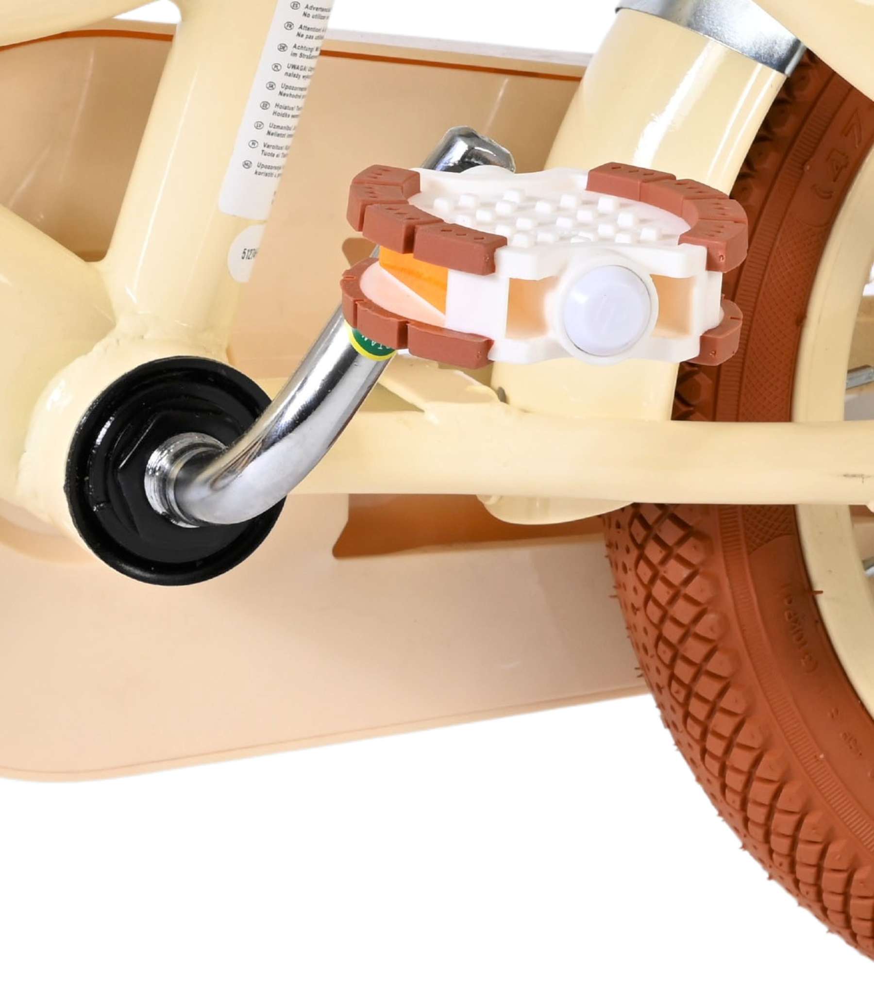 Volare Ashley Kinderfiets - Meisjes - 12 inch - Creme 9 Volare Ashley Kinderfiets - Meisjes - 12 inch - Creme - Afbeelding 9