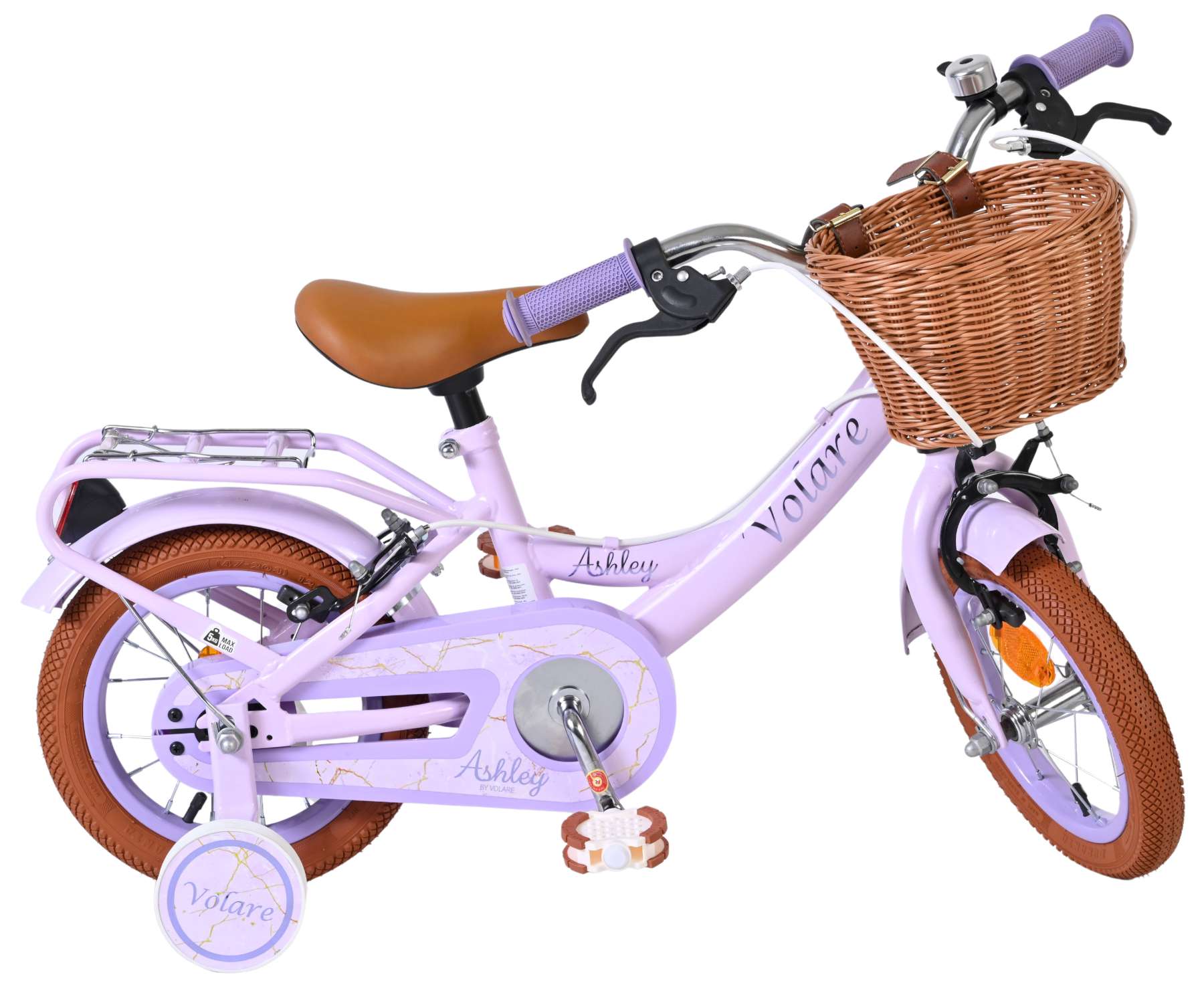 Volare Ashley Kinderfiets - Meisjes - 12 inch - Lila - Twee handremmen 9 Volare Ashley Kinderfiets - Meisjes - 12 inch - Lila - Twee handremmen - Afbeelding 9