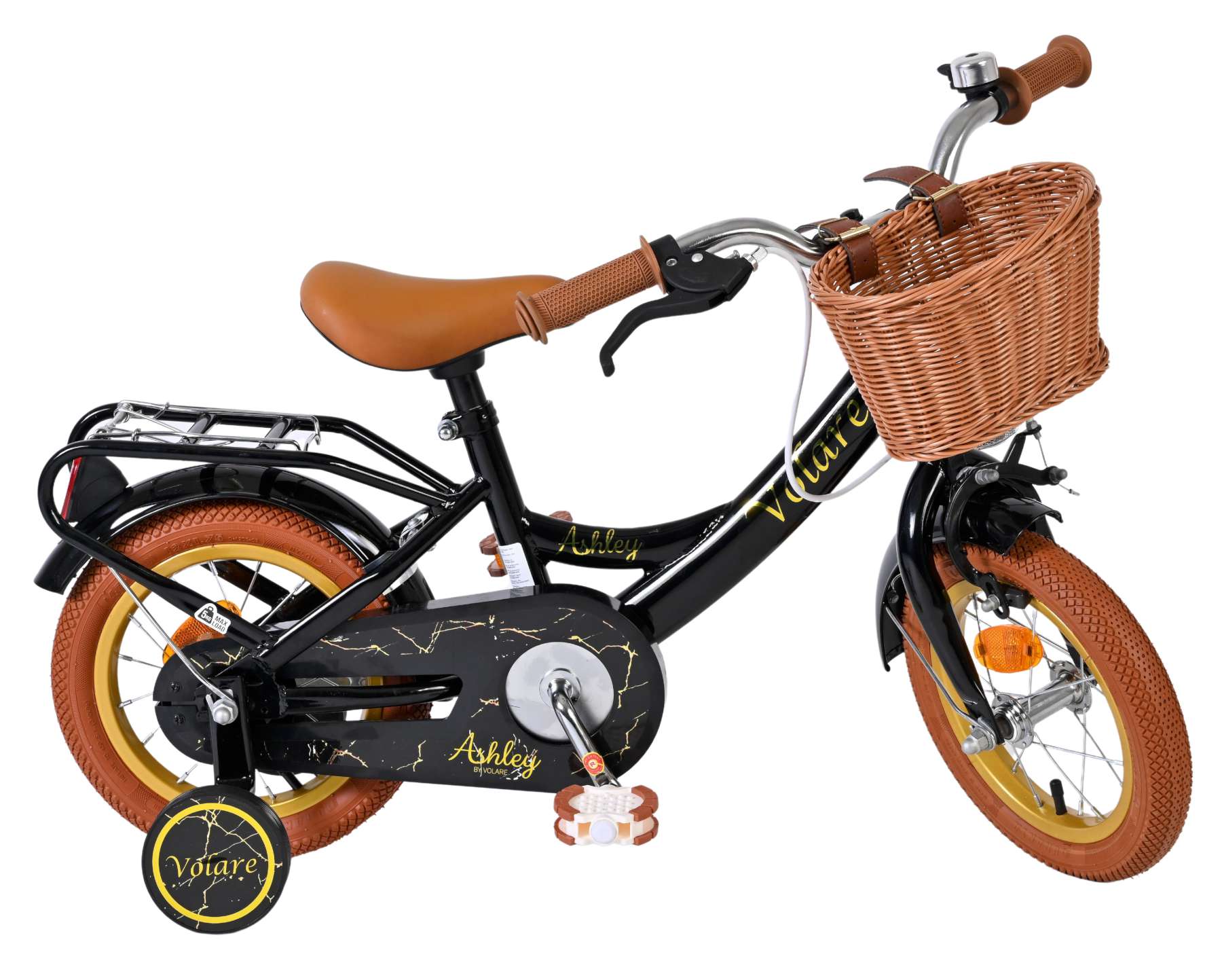 Volare Ashley Kinderfiets - Meisjes - 12 inch - Zwart 10 Volare Ashley Kinderfiets - Meisjes - 12 inch - Zwart - Afbeelding 10
