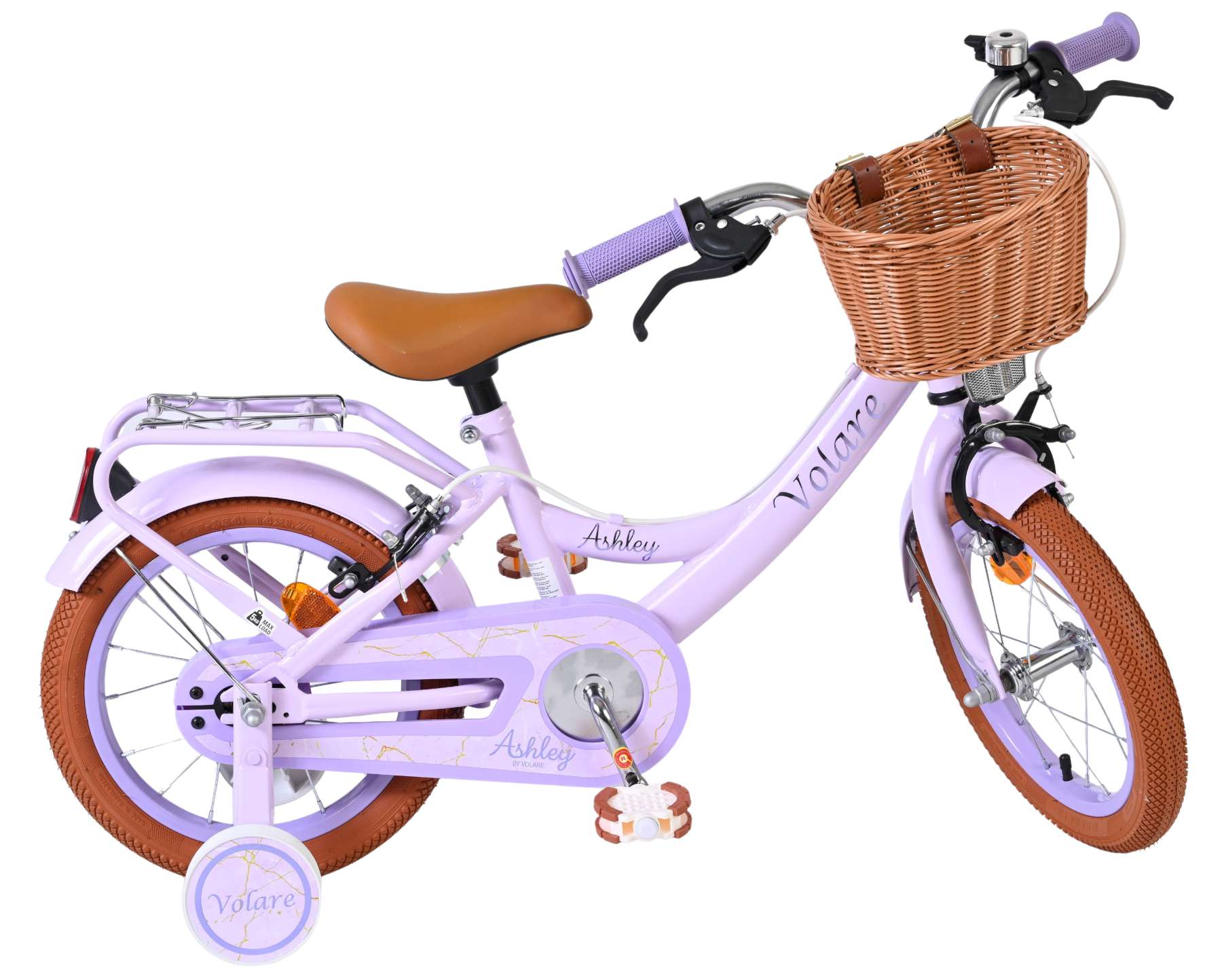 Volare Ashley Kinderfiets - Meisjes - 14 inch - Lila - Twee Handremmen 9 Volare Ashley Kinderfiets - Meisjes - 14 inch - Lila - Twee Handremmen - Afbeelding 9